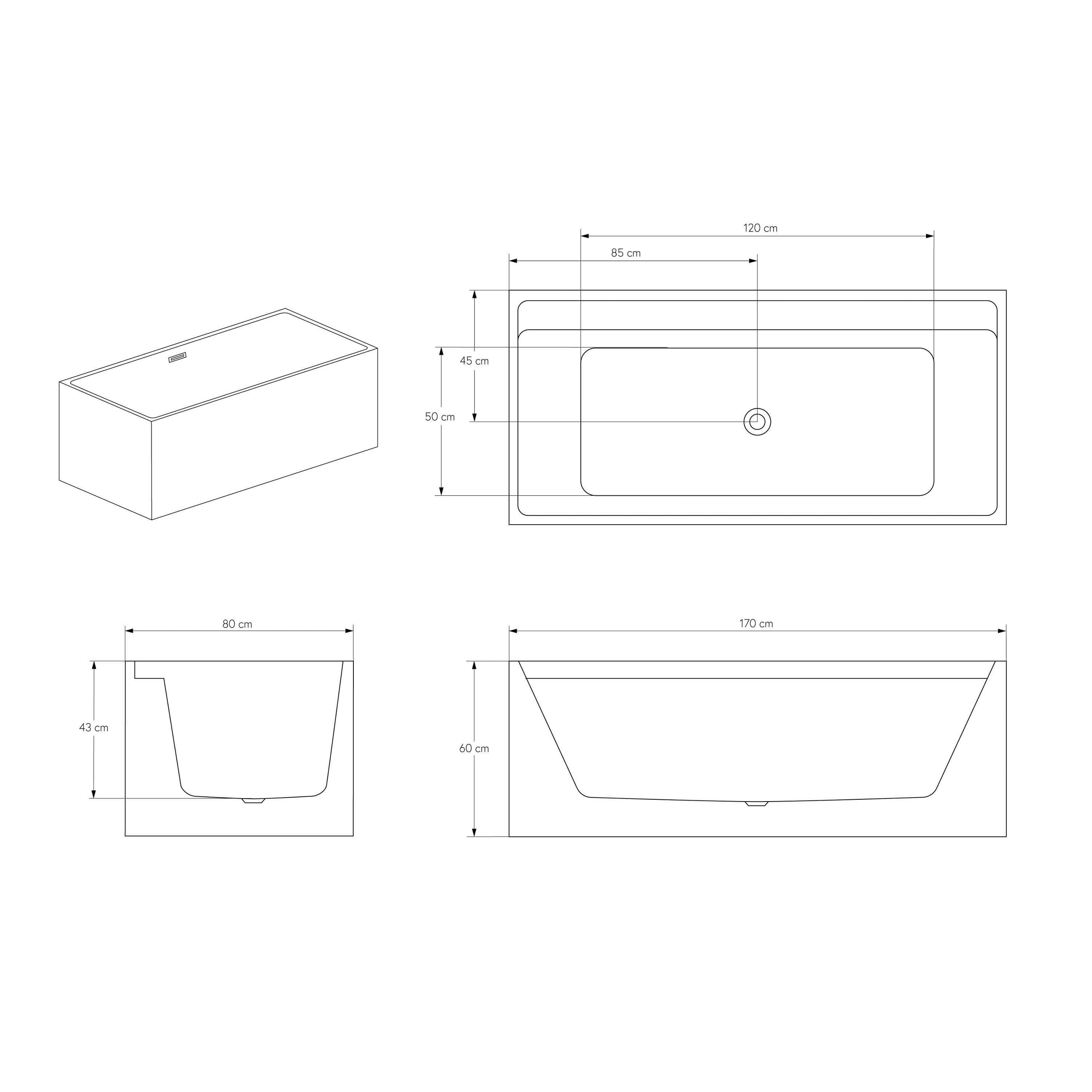 Vasca da bagno freestanding VERONA Acrilico