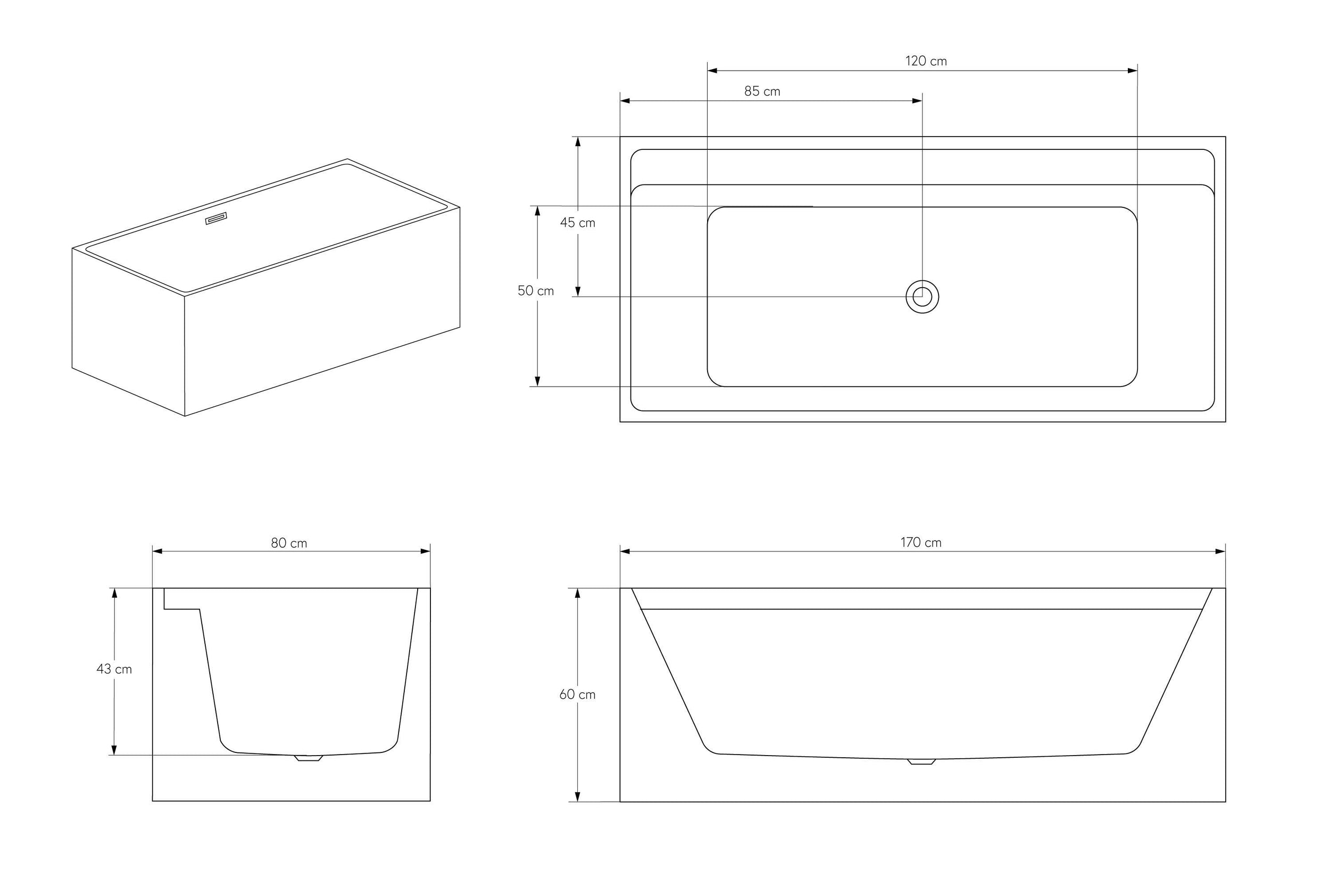 Vasca da bagno freestanding VERONA Acrilico