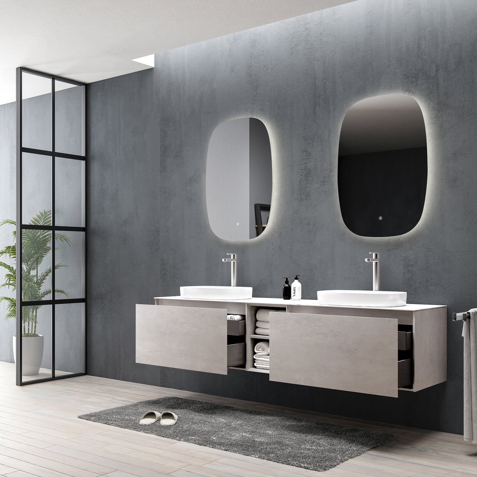 Specchio da bagno illuminato a LED INALCO Oval