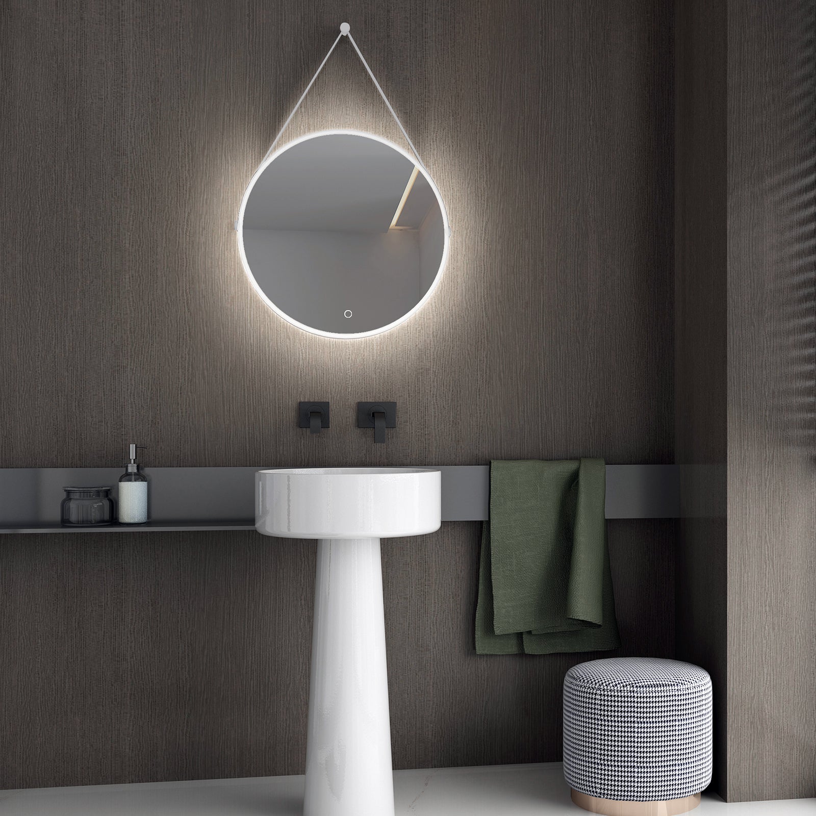 Specchio da bagno illuminato a LED 2884 Rotondo