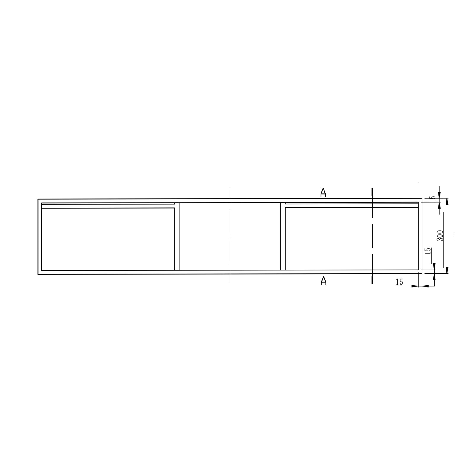 Console sospesa in metallo 150S per lavabo - nero opaco - adatta per il doppio lavabo sospeso Bernstein TWG16