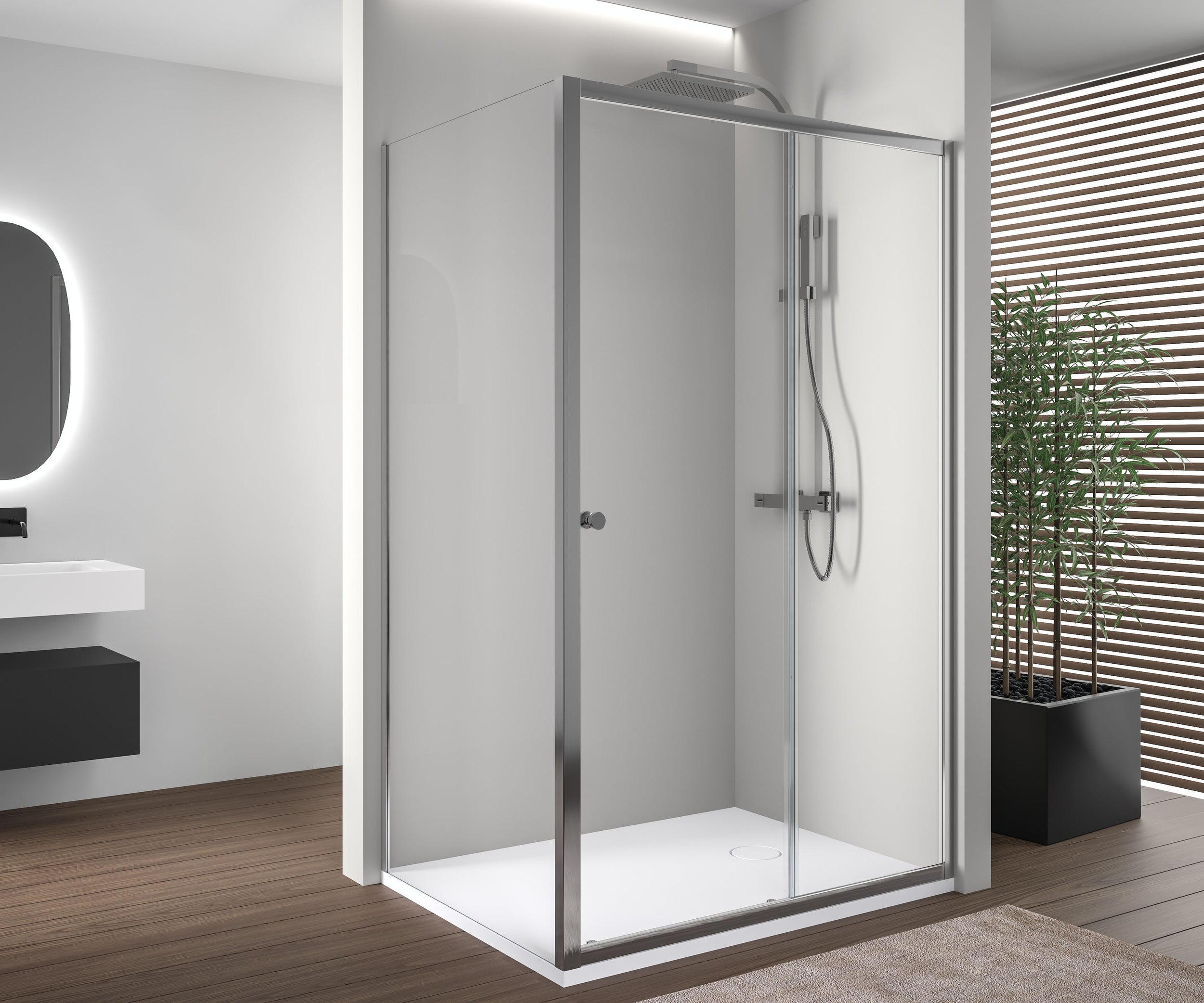 Doccia ad angolo con porta scorrevole NT504