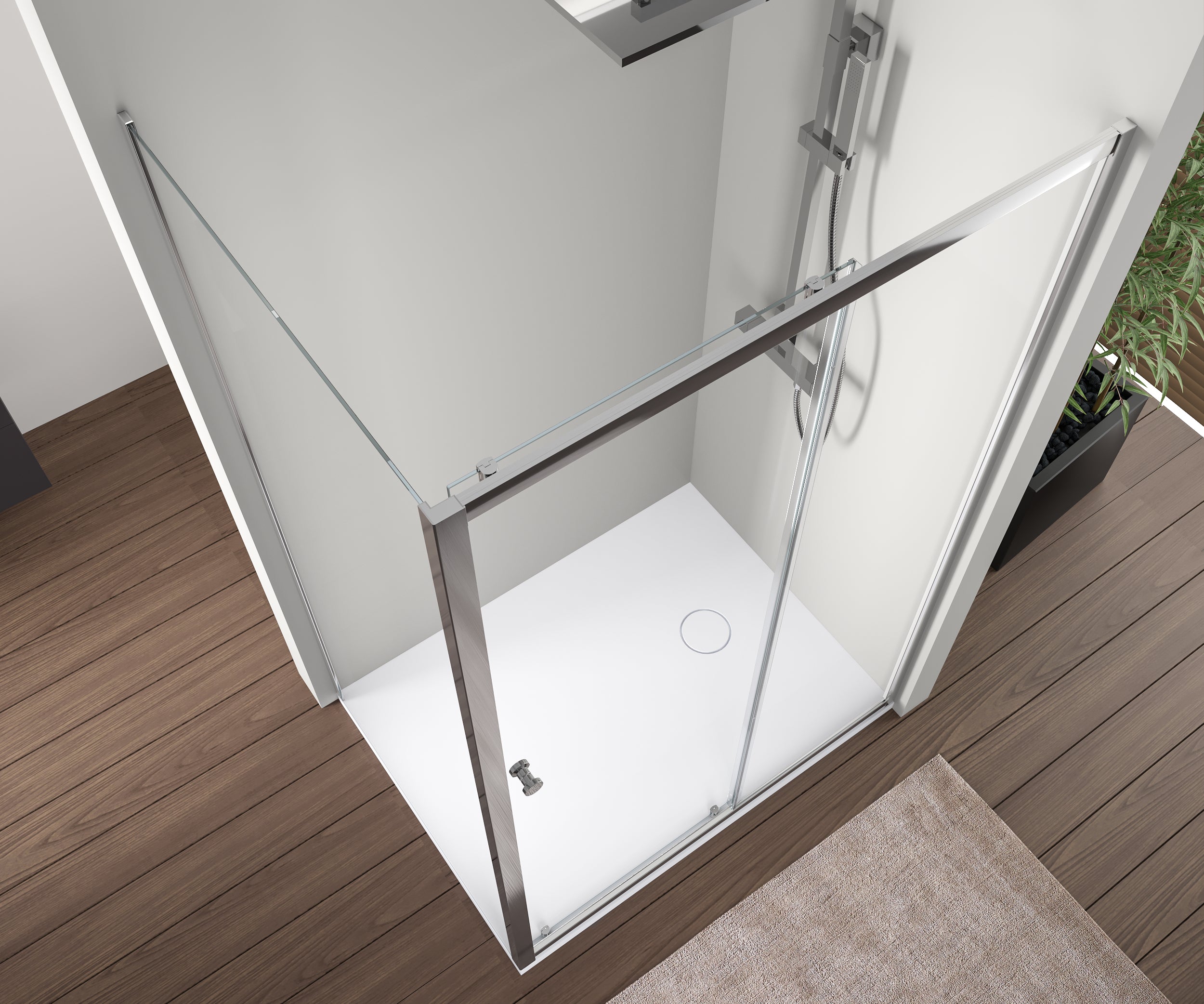Doccia ad angolo con porta scorrevole NT504