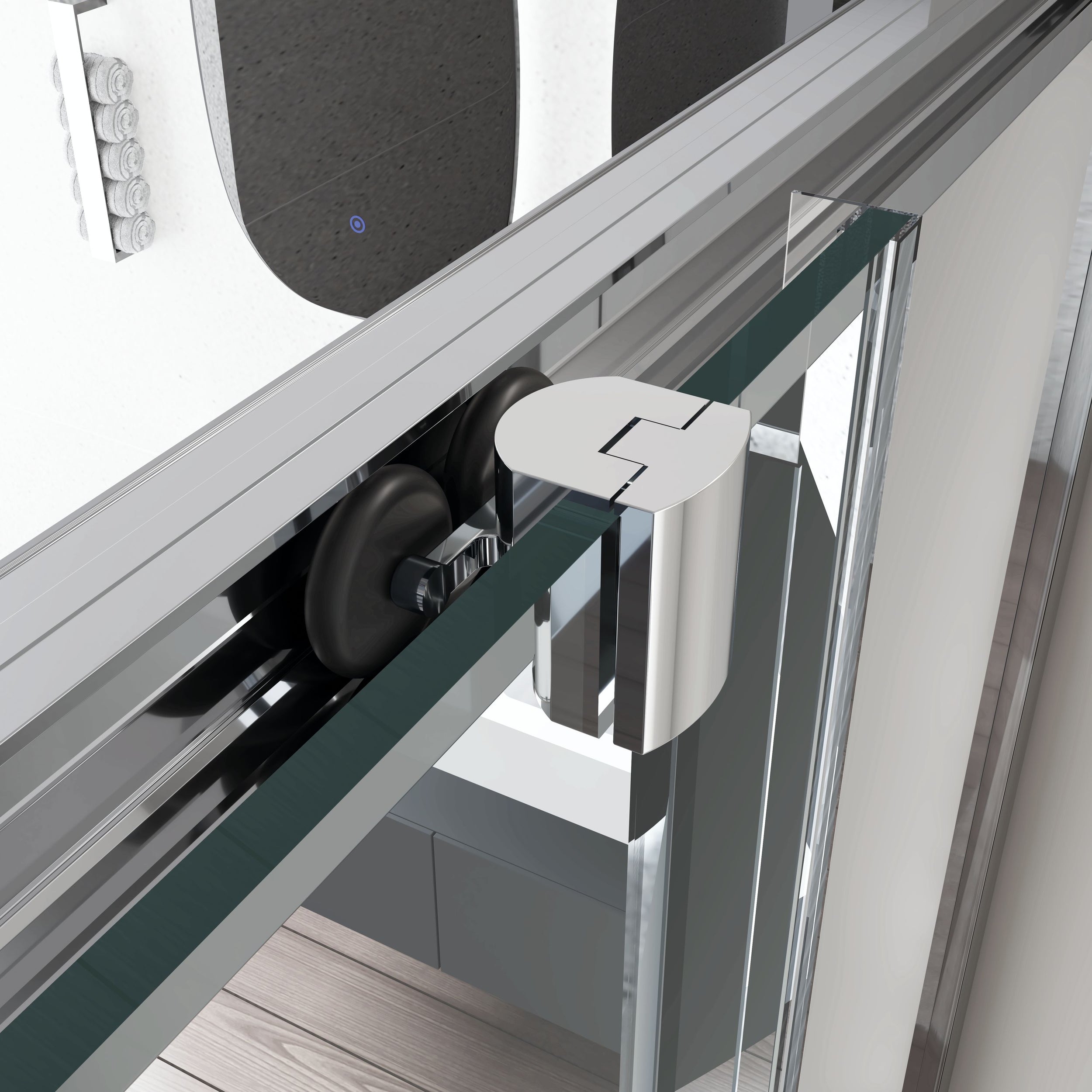 Doccia ad angolo con porta scorrevole NT504