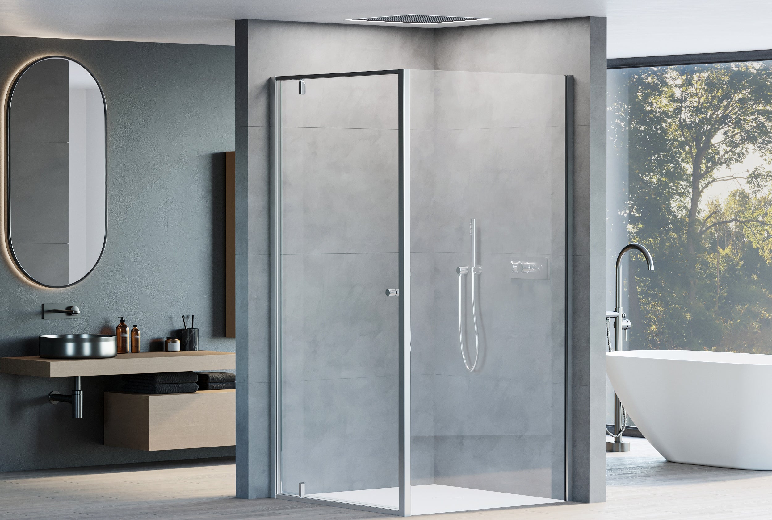 Doccia ad angolo con porta girevole NT604 - FLEX