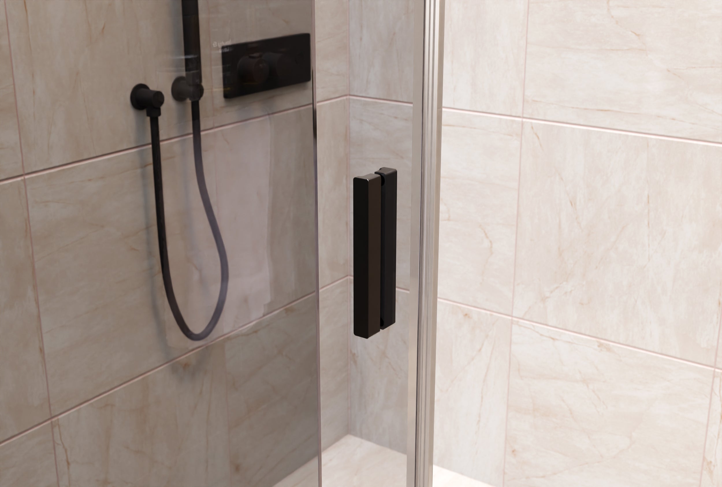 Nicchia doccia con porta scorrevole NT806 FLEX Nero opaco