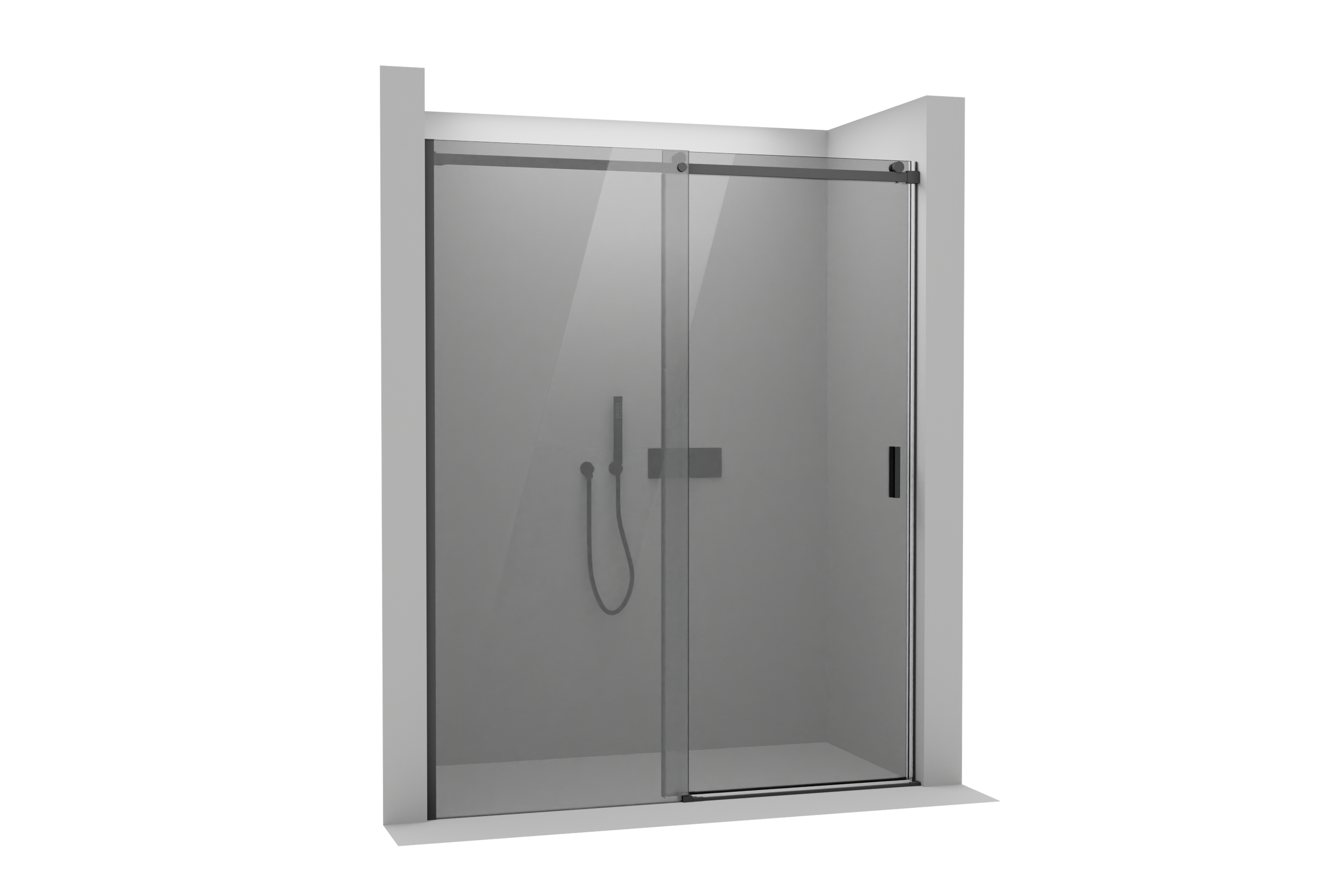 Nicchia doccia con porta scorrevole NT806 FLEX Nero opaco