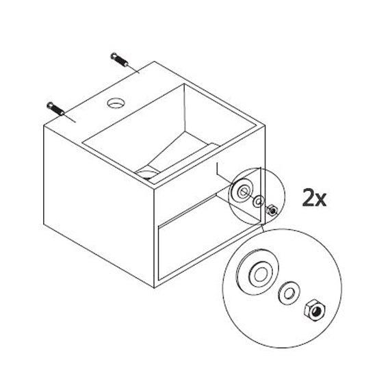 Lavabo a parete PB2035 in fusione minerale