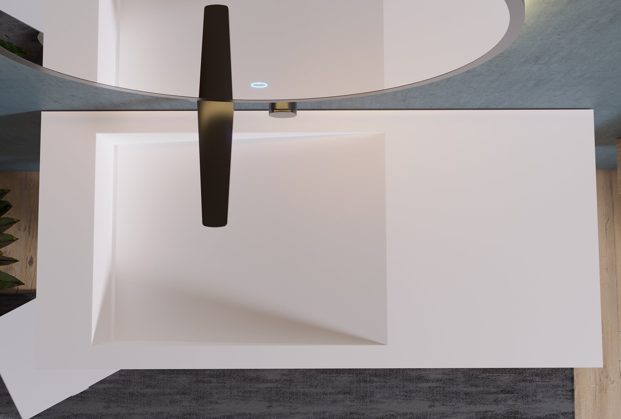 Lavabo a muro PB2088 in fusione minerale