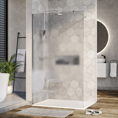 Parete doccia Walk In EX101 Vetro temprato striscia satin - 8mm - larghezza selezionabile