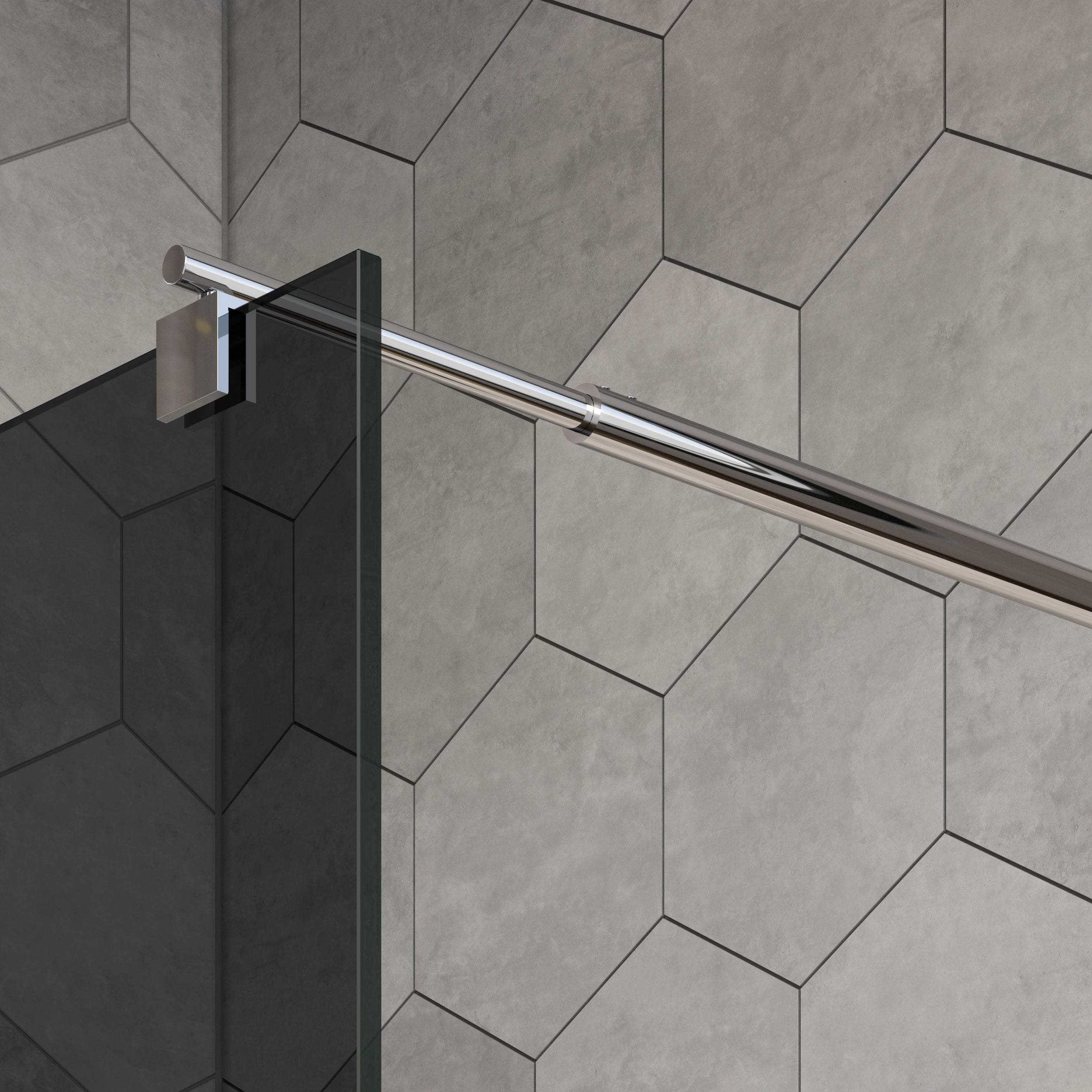 Parete doccia Walk In EX101 Vetro temprato fumé - 10mm  - larghezza selezionabile