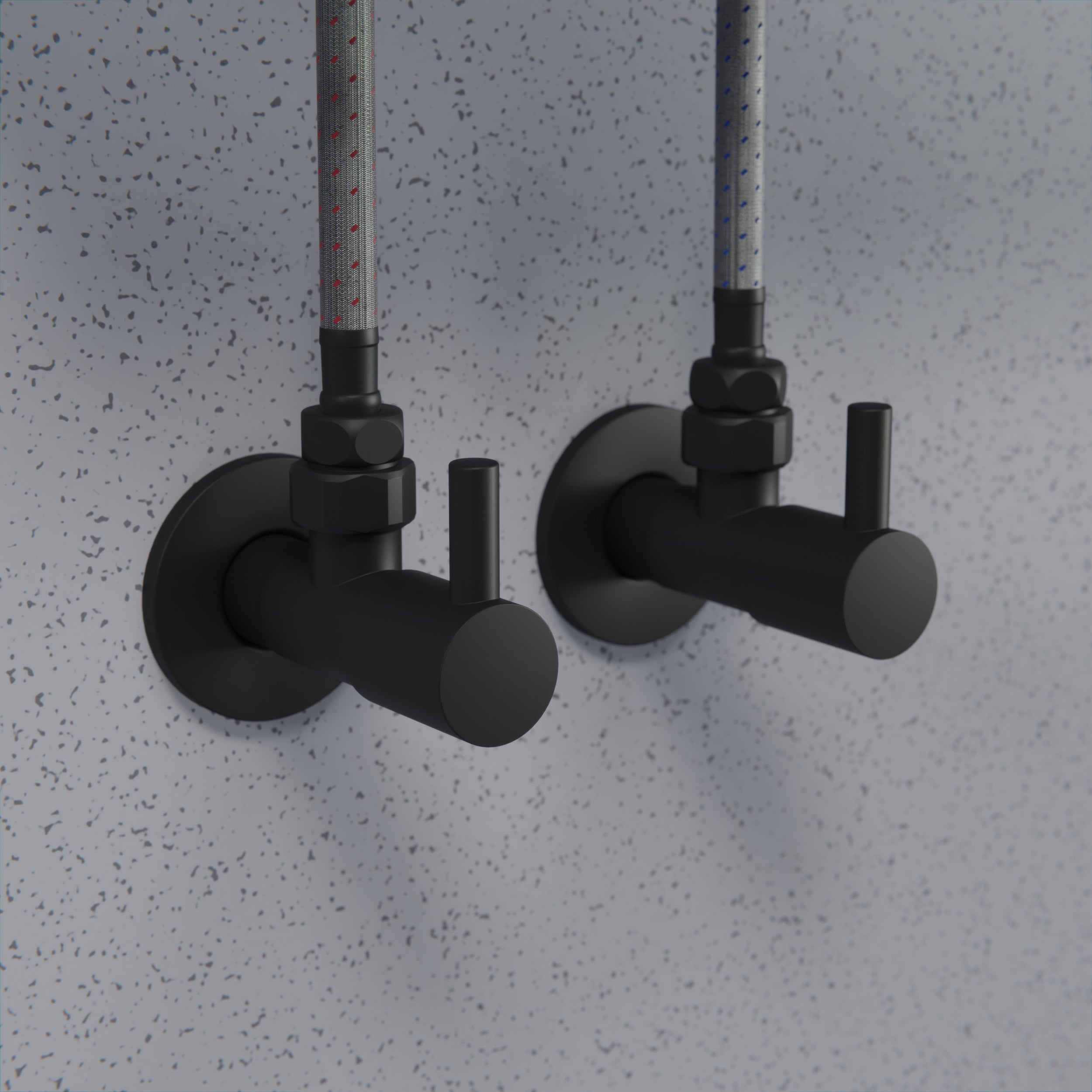 Valvola d'angolo di design confezione da 2 - Nero opaco