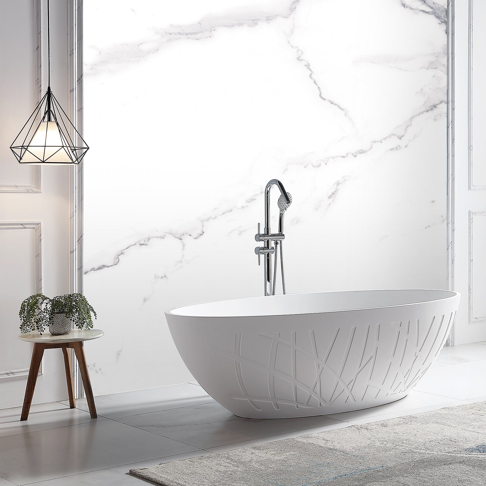 Vasca da bagno freestanding di design LEO Mineral Cast