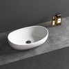 Lavabo da appoggio TWA85 - pietra solida - bianco opaco - 50 x 32 x 14 cm