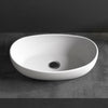 Lavabo da appoggio TWA85 - pietra solida - bianco opaco - 50 x 32 x 14 cm