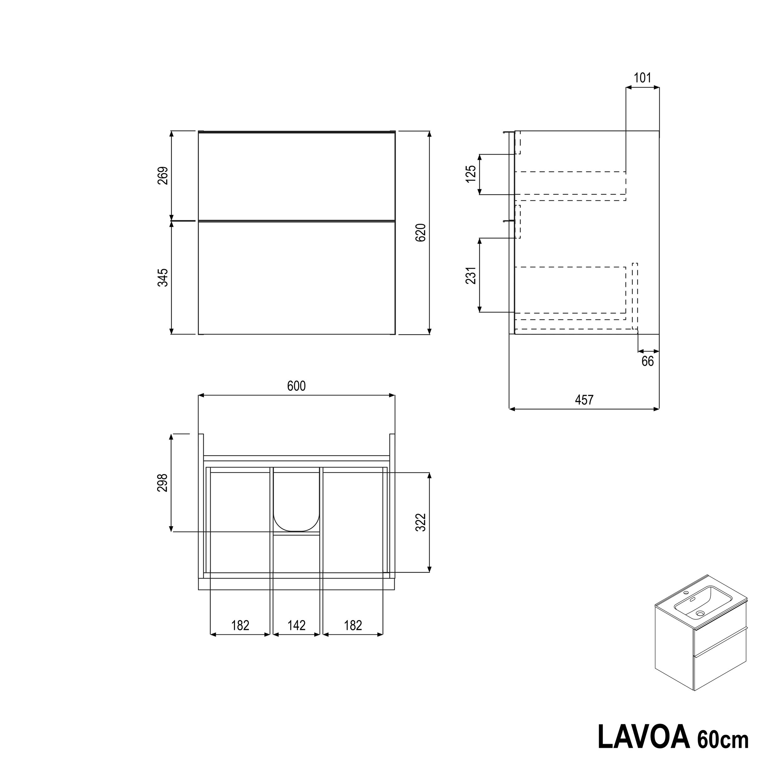 Mobiletto LAVOA 60 cm