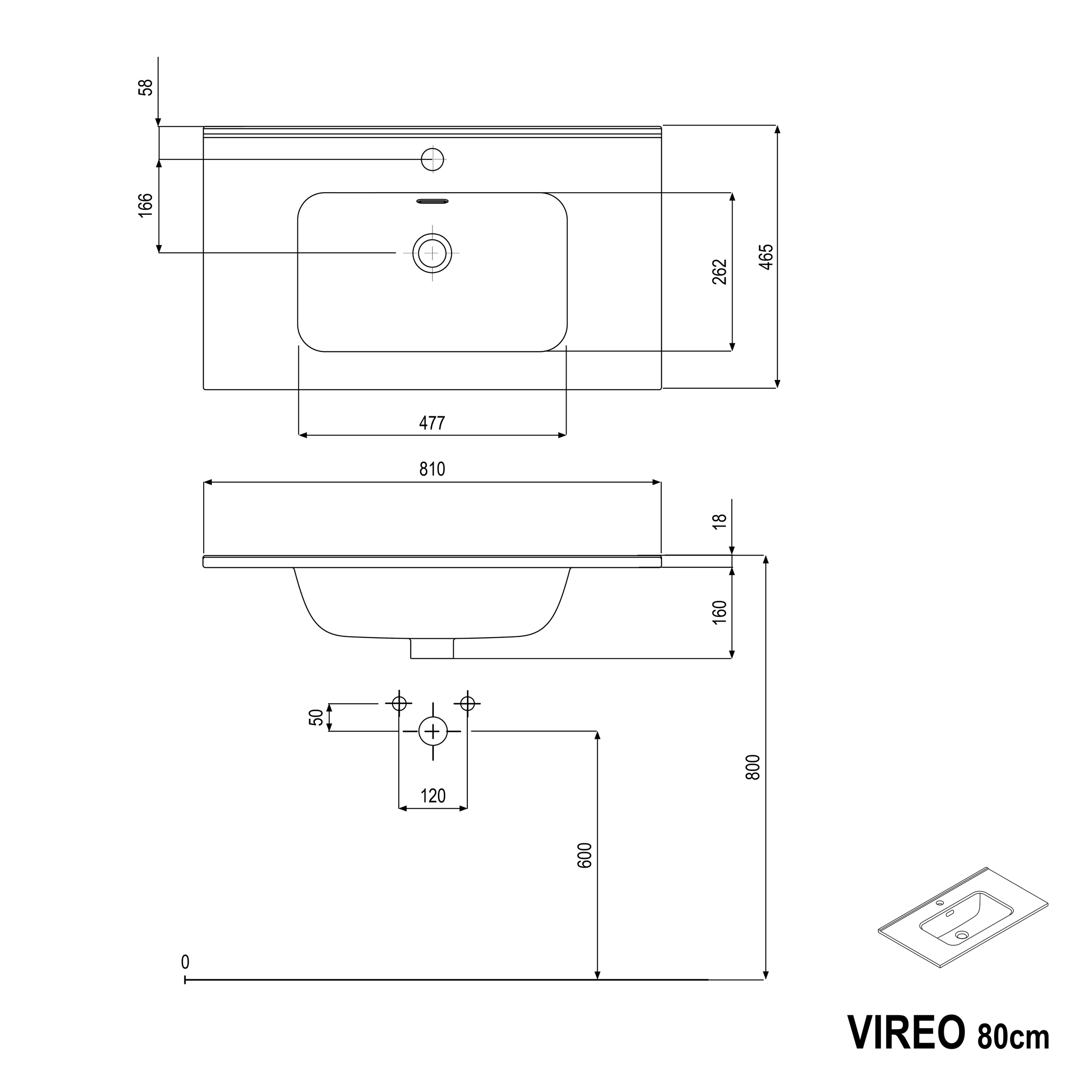 Mobiletto VIREO 80 cm