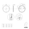 Specchio da bagno rotondo a LED AUREL