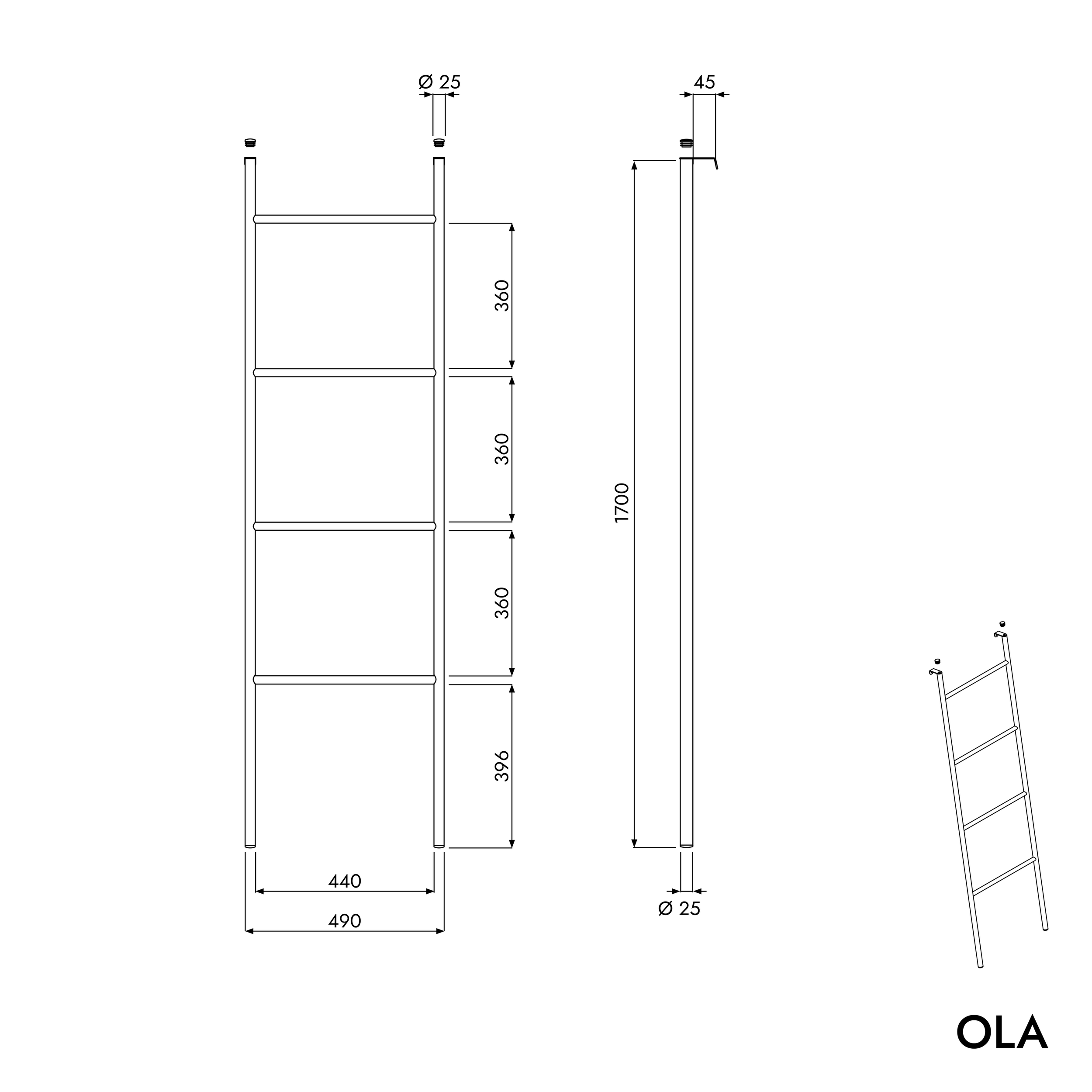 Scala per asciugamani OLA