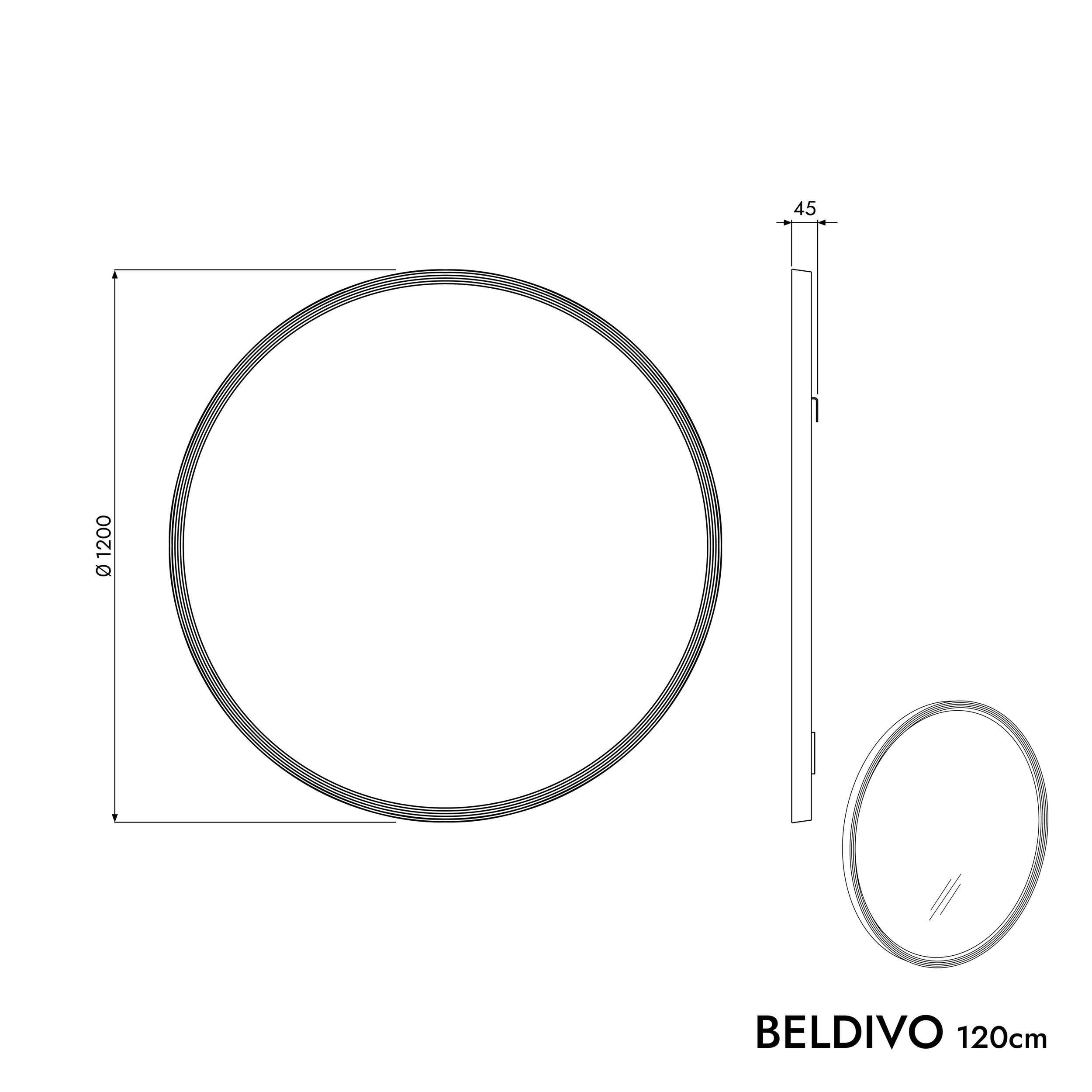 Set di mobili da bagno BELDIVO 120 cm
