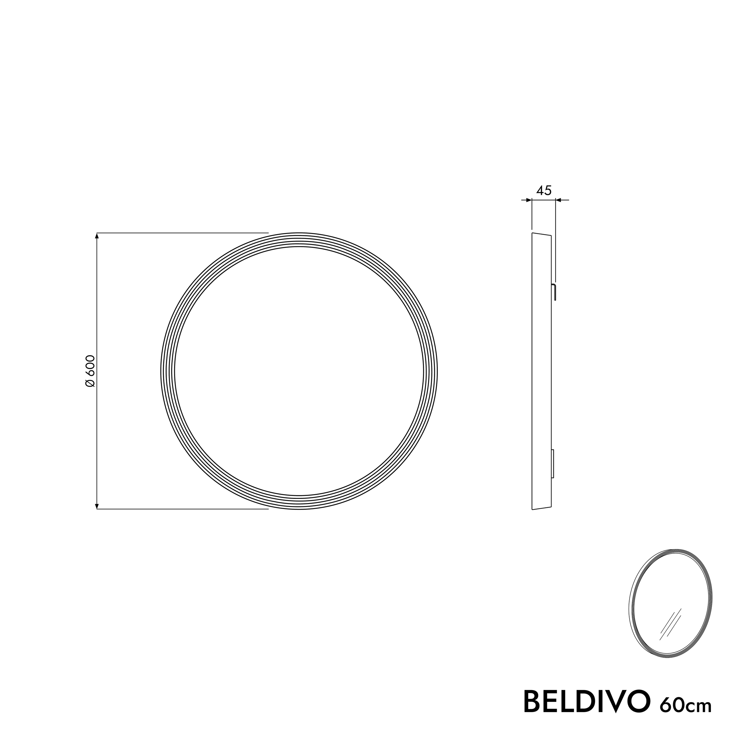 Set di mobili da bagno BELDIVO 60 cm con lavabo