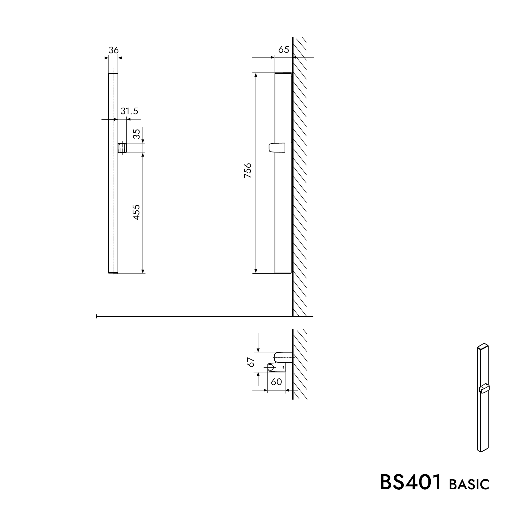 Asta doccia BS401 BASIC