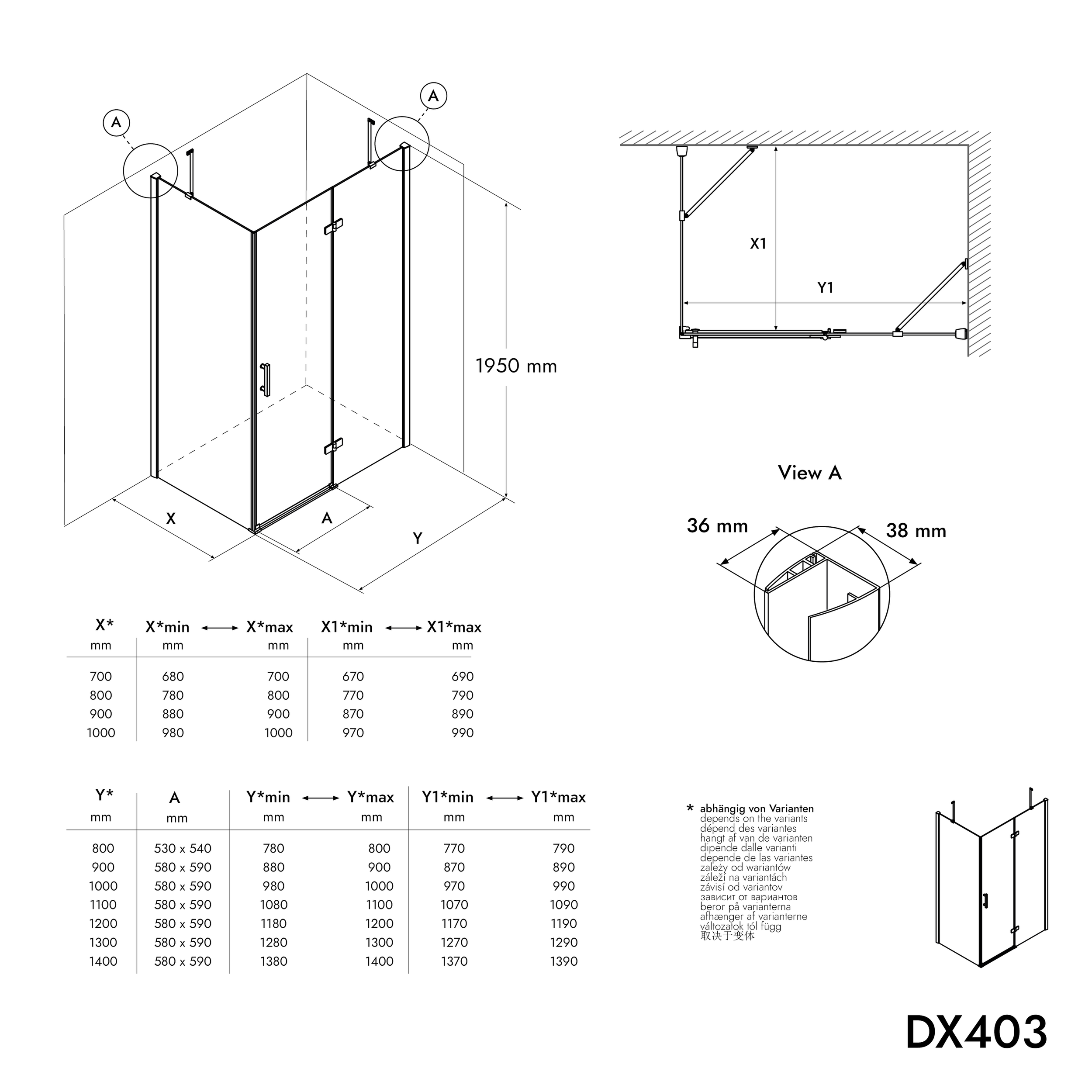 Box doccia angolare DX403