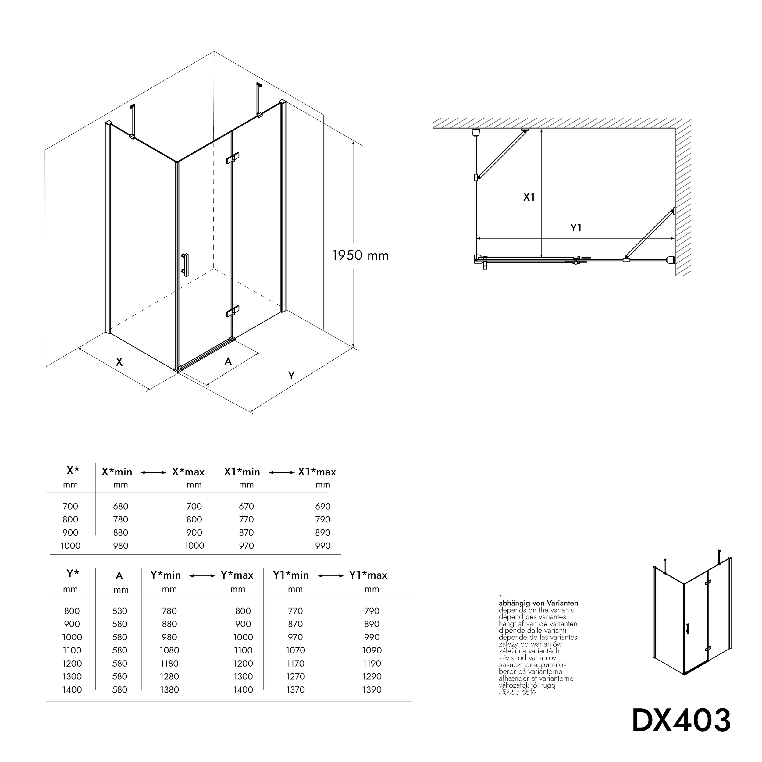 Box doccia angolare DX403