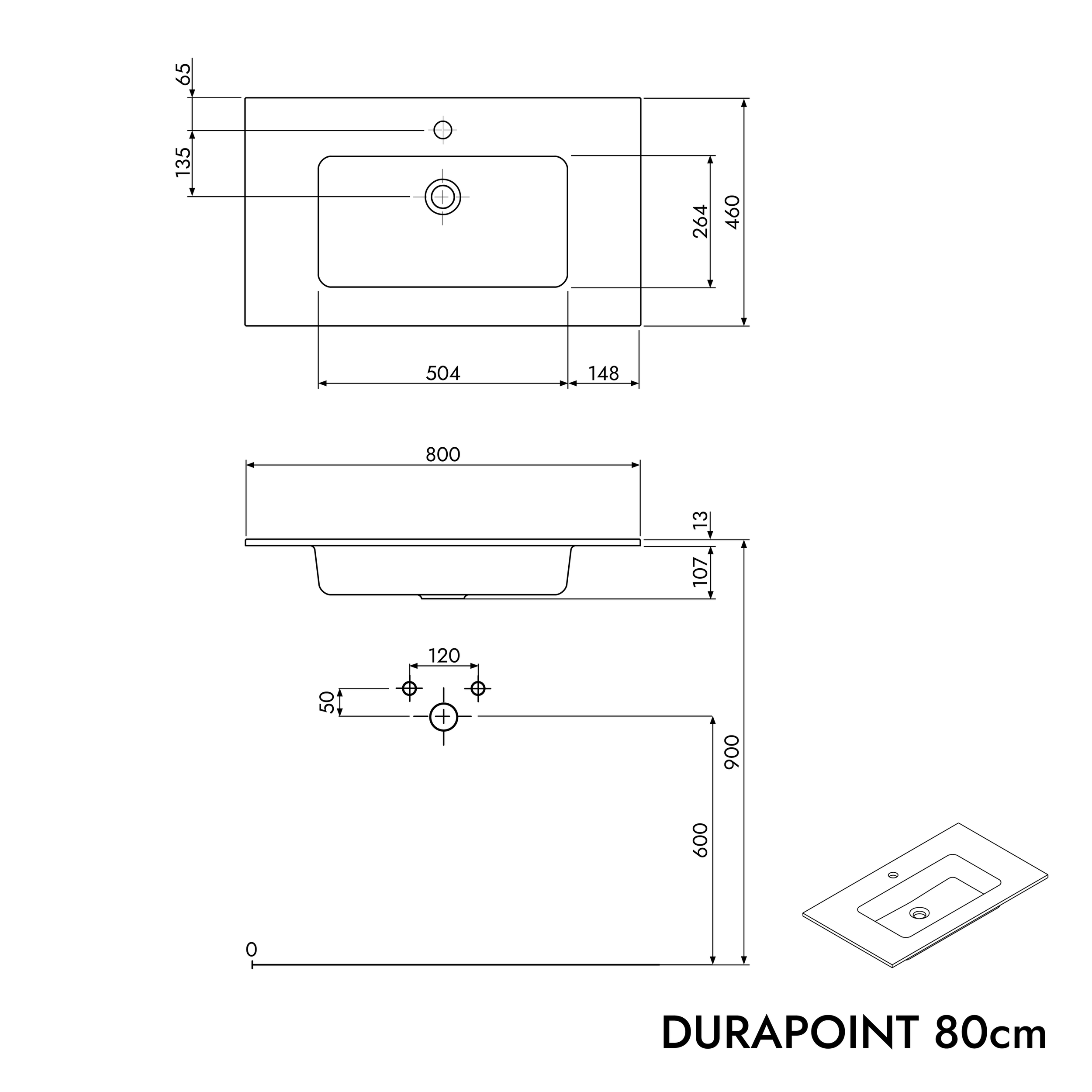 Lavabo Duravit con mobile base TIM 80 cm