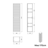 Armadio alto da bagno MAUI 171 cm