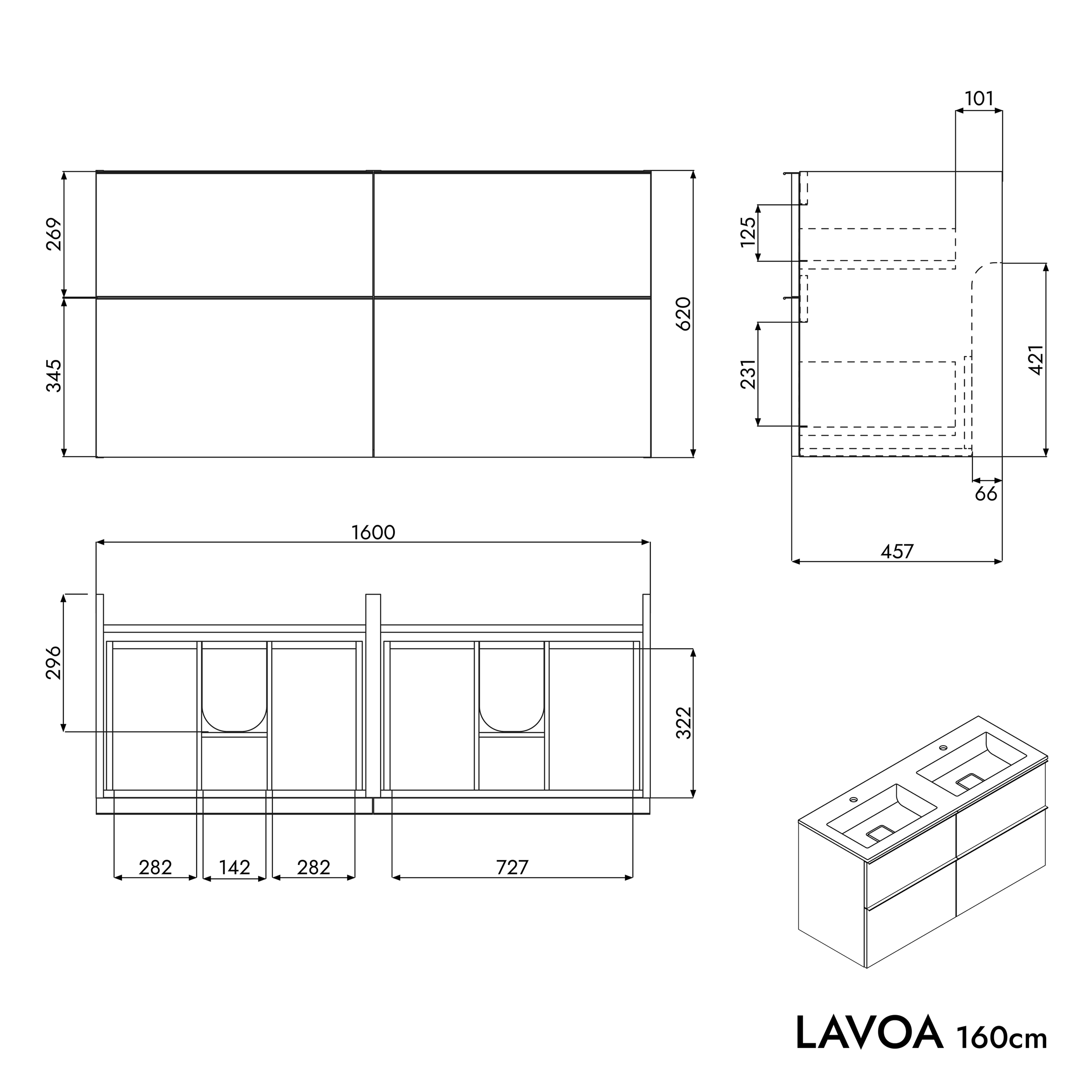 Mobiletto LAVOA 160 cm