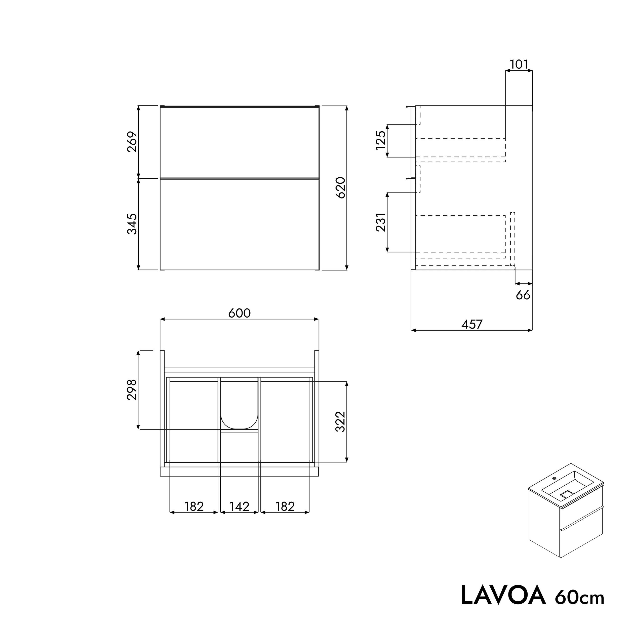 Mobiletto LAVOA 60 cm