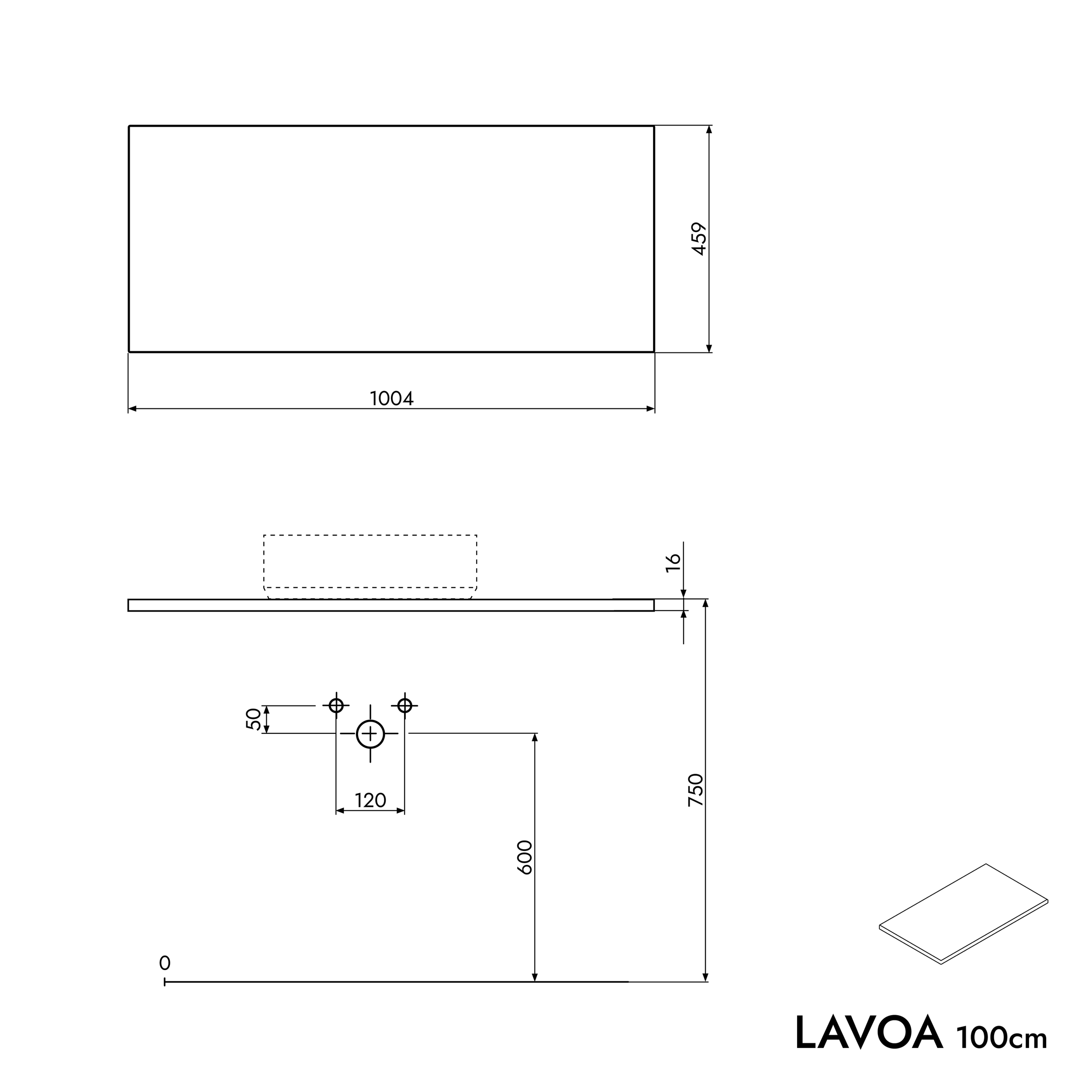 Mobile da bagno LAVOA 100 cm
