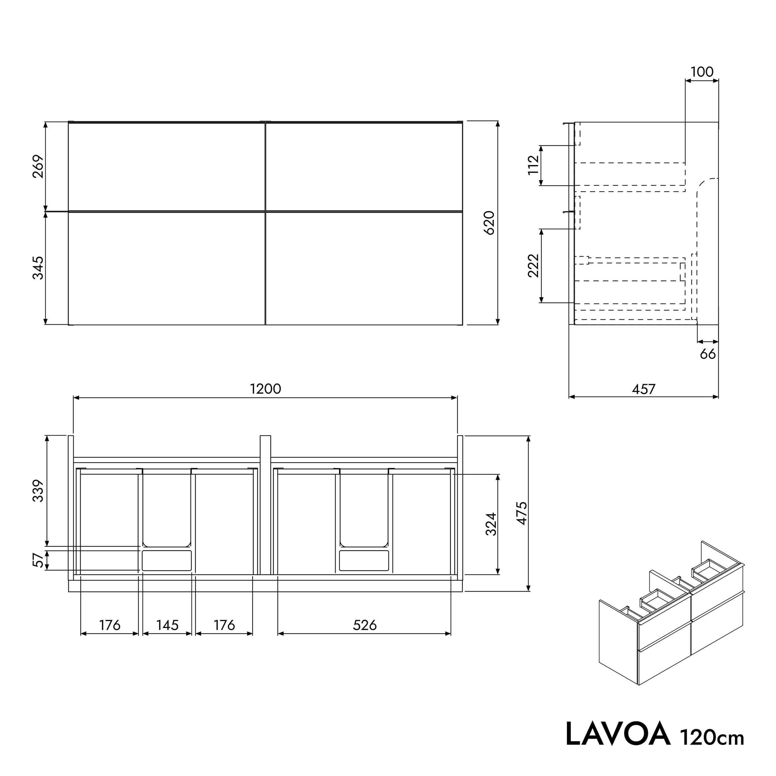 Mobiletto LAVOA 120 cm