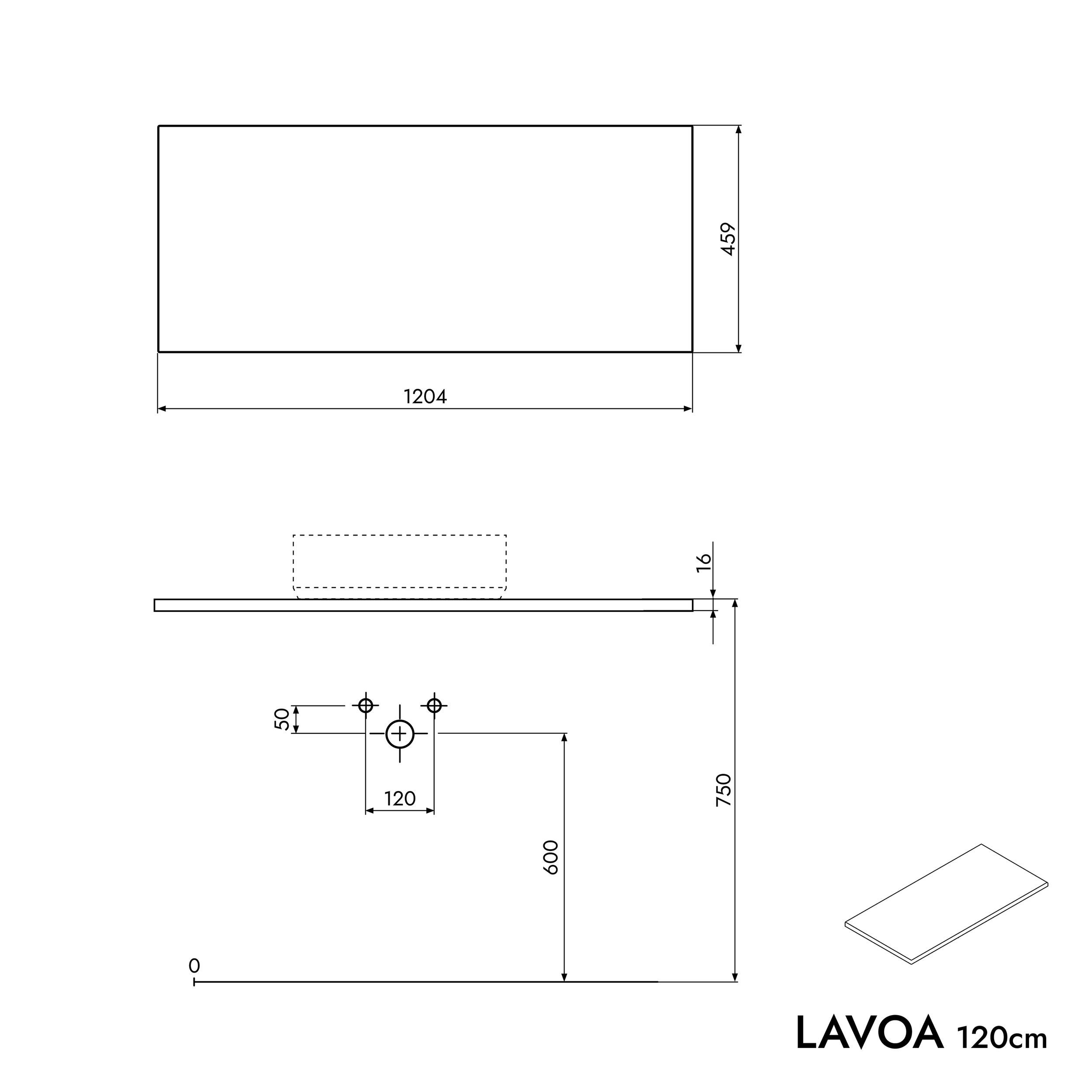 Mobile da bagno LAVOA 120 cm