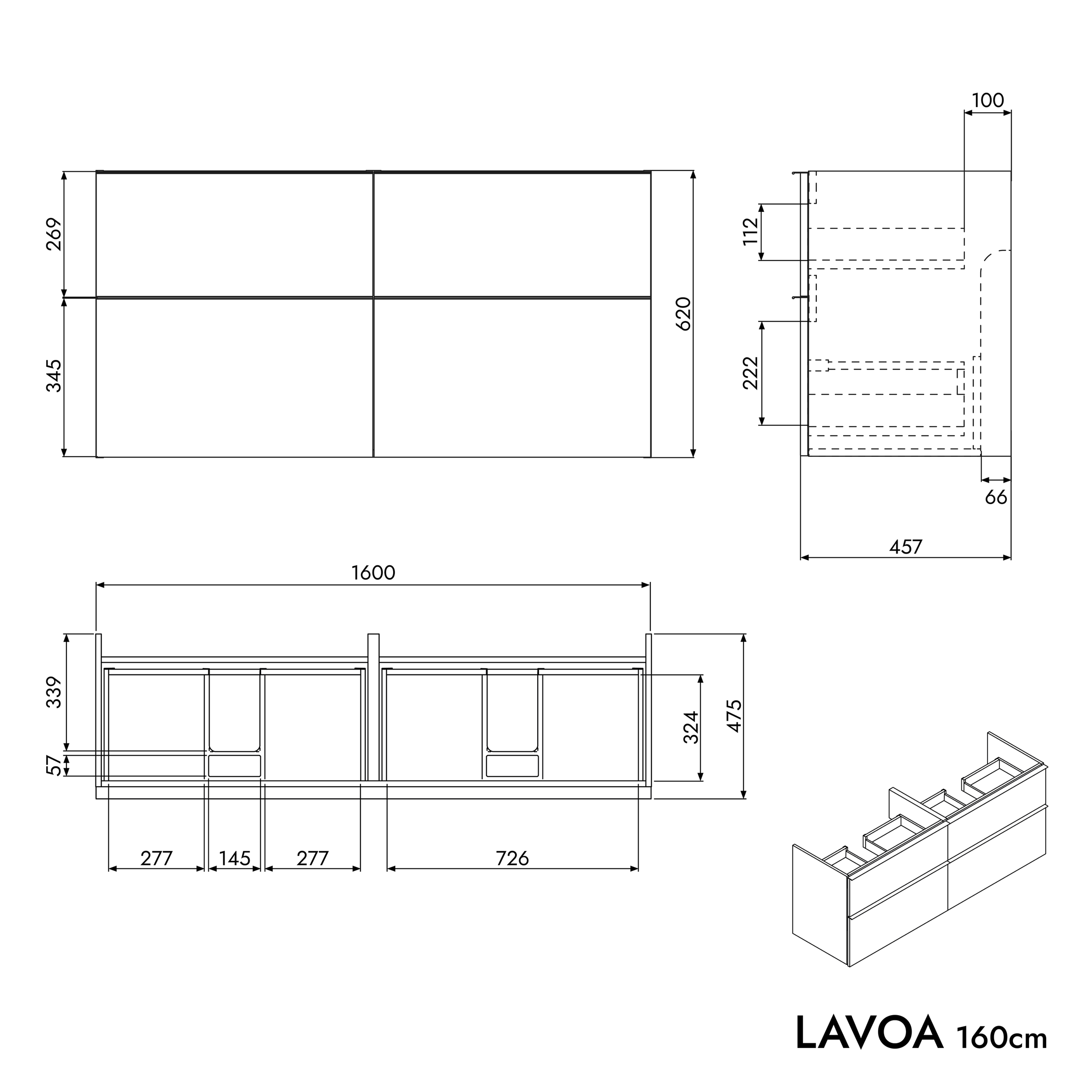 Mobiletto LAVOA 160 cm