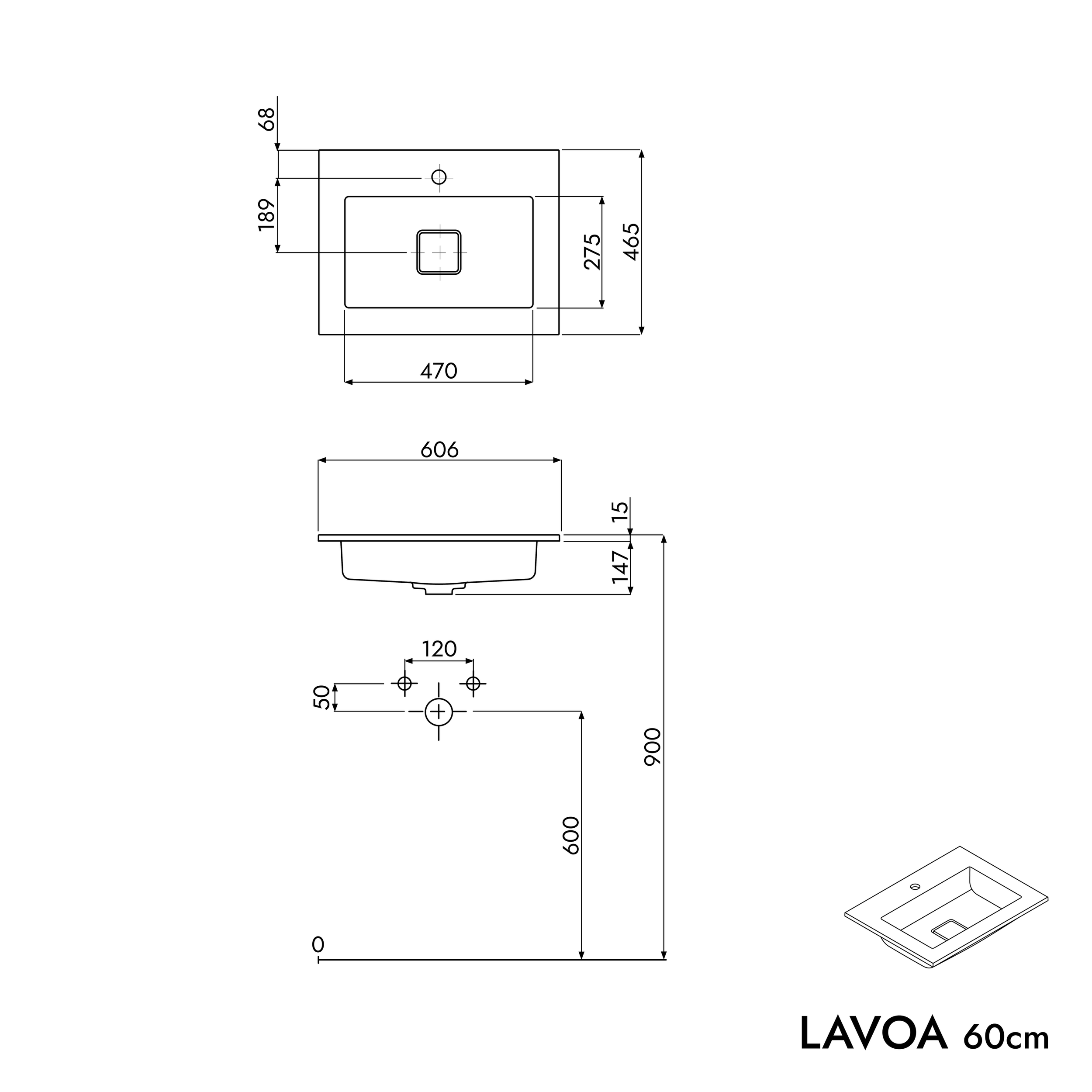 Mobiletto LAVOA 60 cm