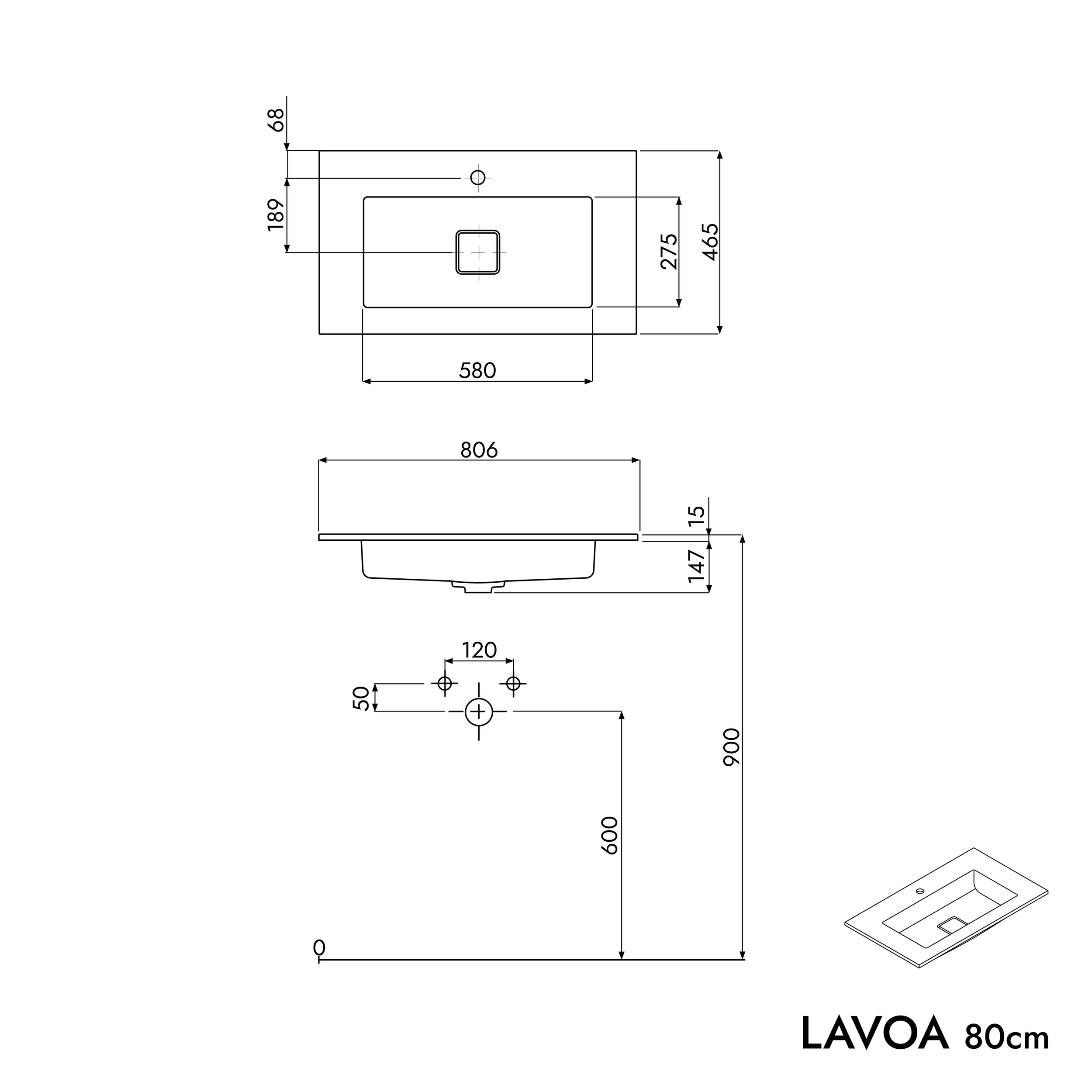 Mobile LAVOA 80 cm