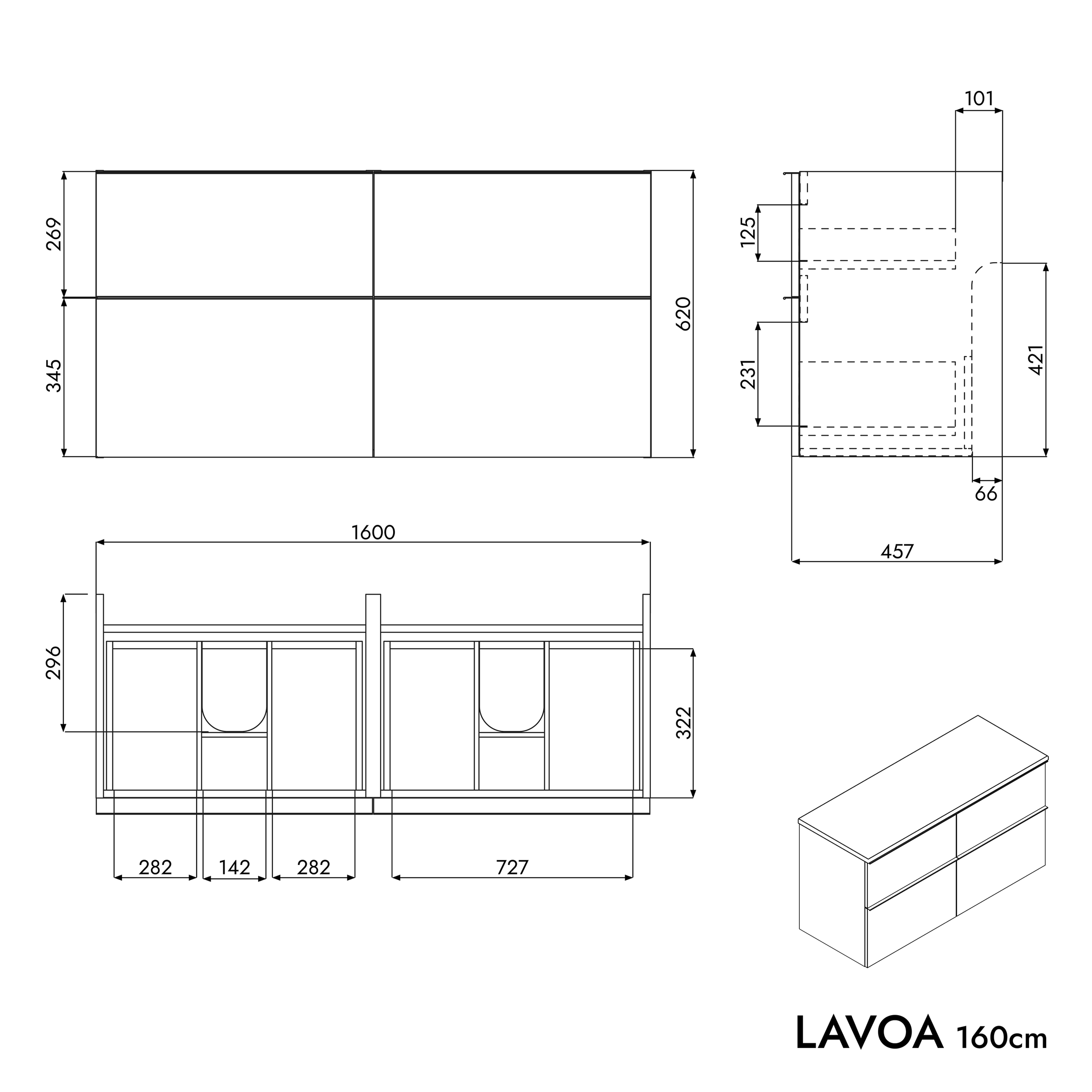 Mobile bagno LAVOA 160 cm