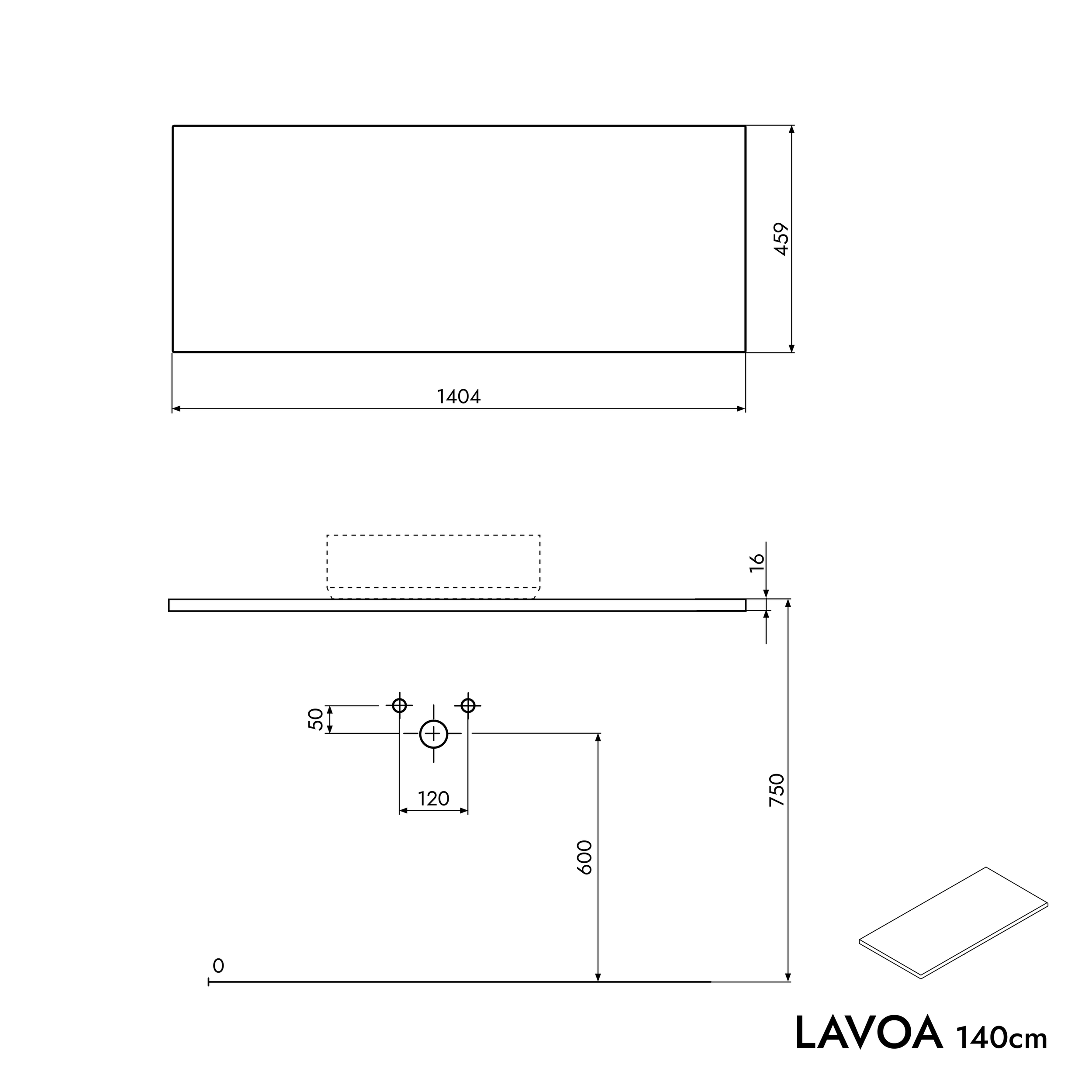 Mobile da bagno LAVOA 140 cm