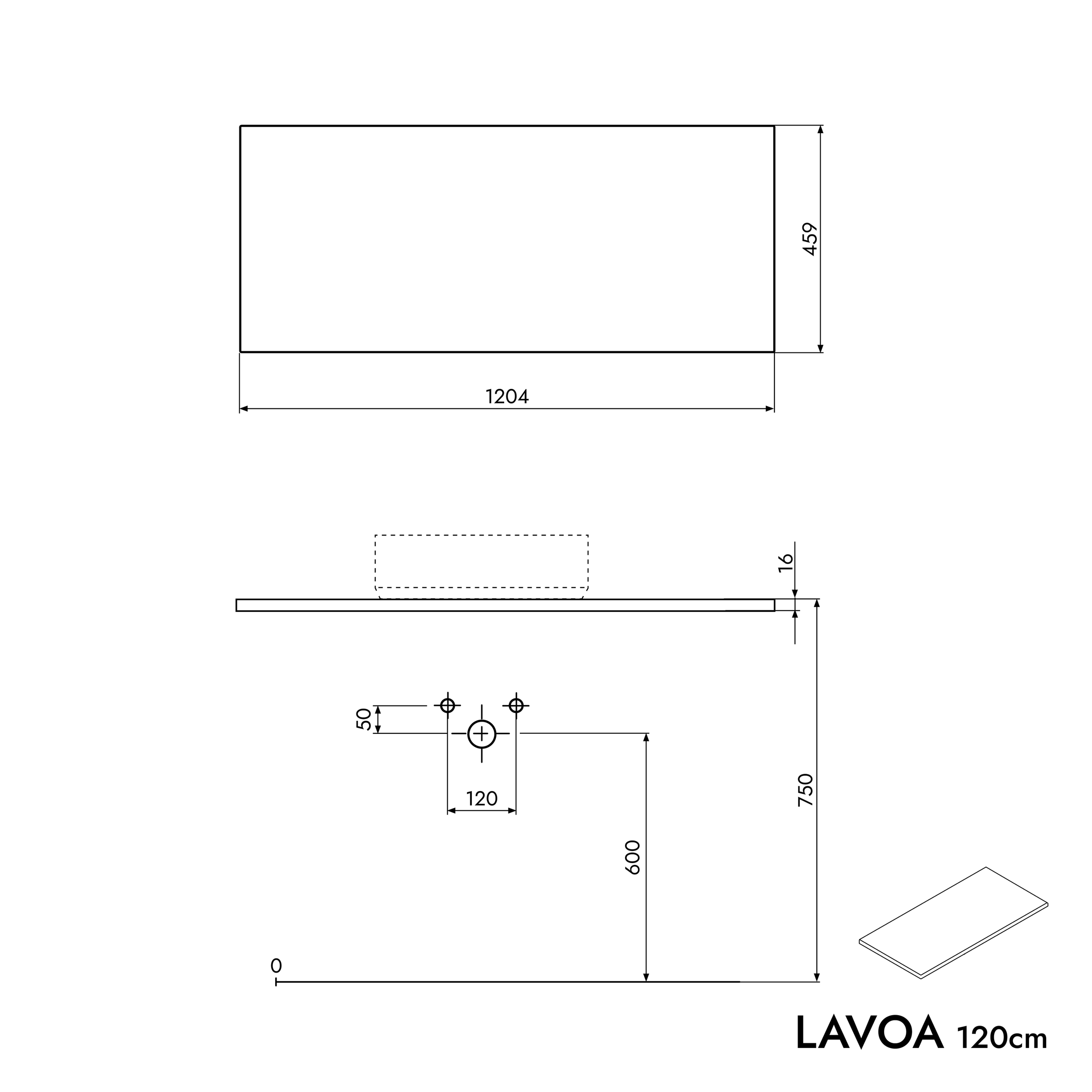 Mobile da bagno LAVOA 120 cm