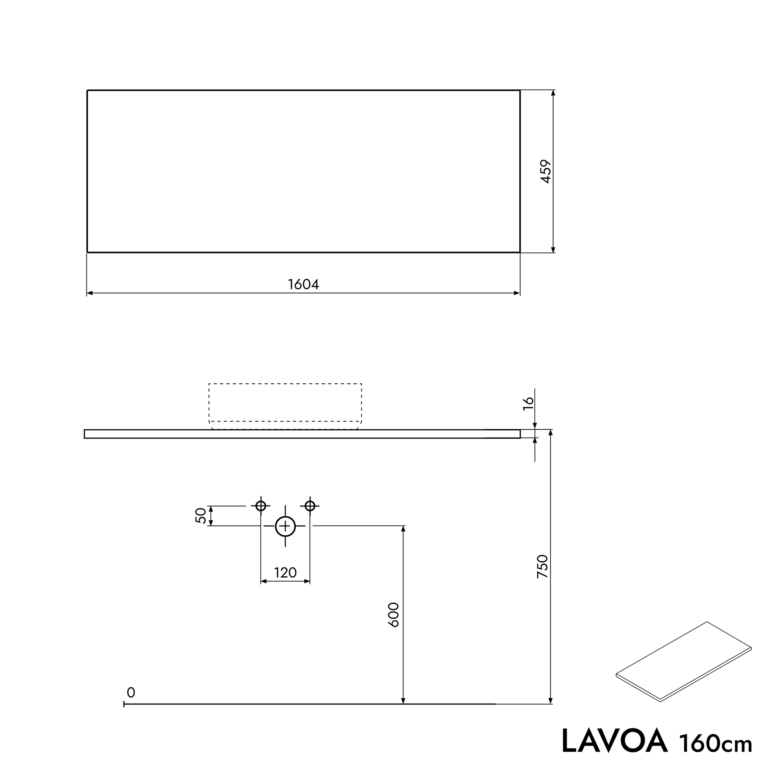 Mobile bagno LAVOA 160 cm