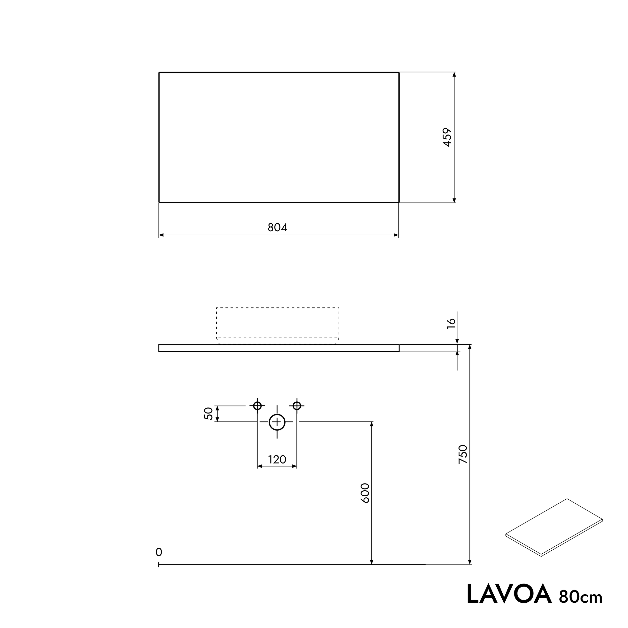 Mobile da bagno LAVOA 80 cm