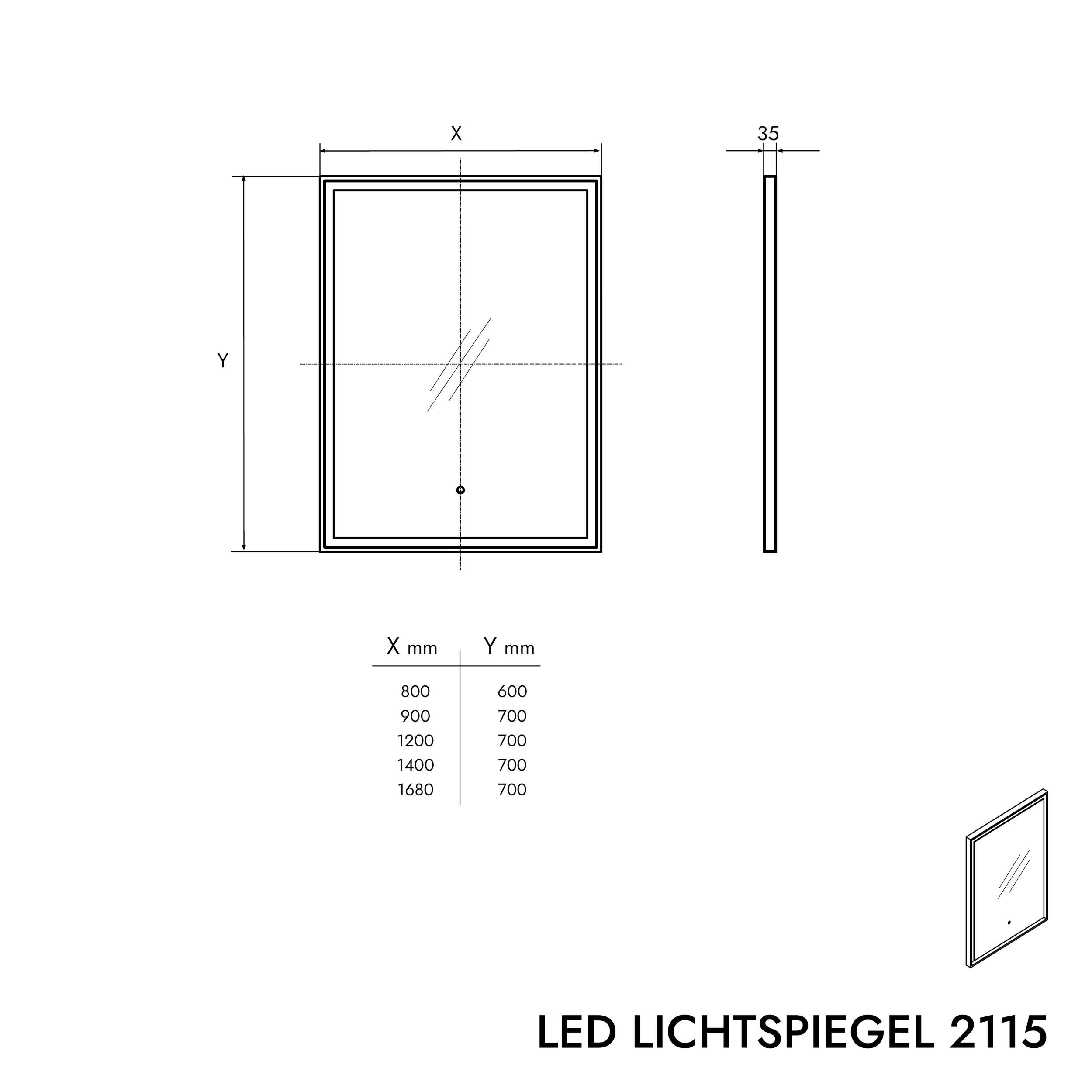 Specchio luminoso a LED 2115