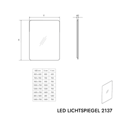 Specchio luminoso a LED 2137
