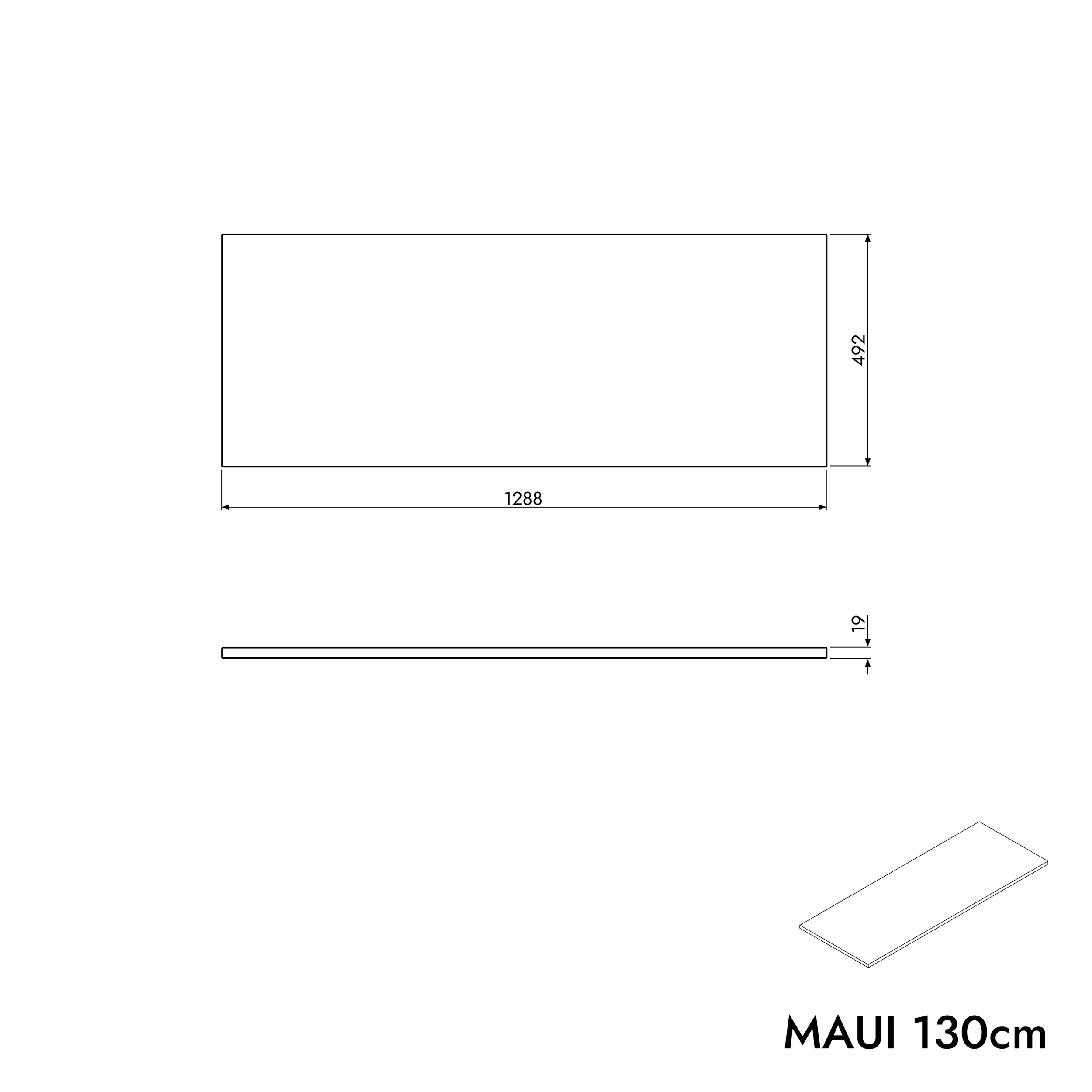 Mobile sottolavabo MAUI 130 cm