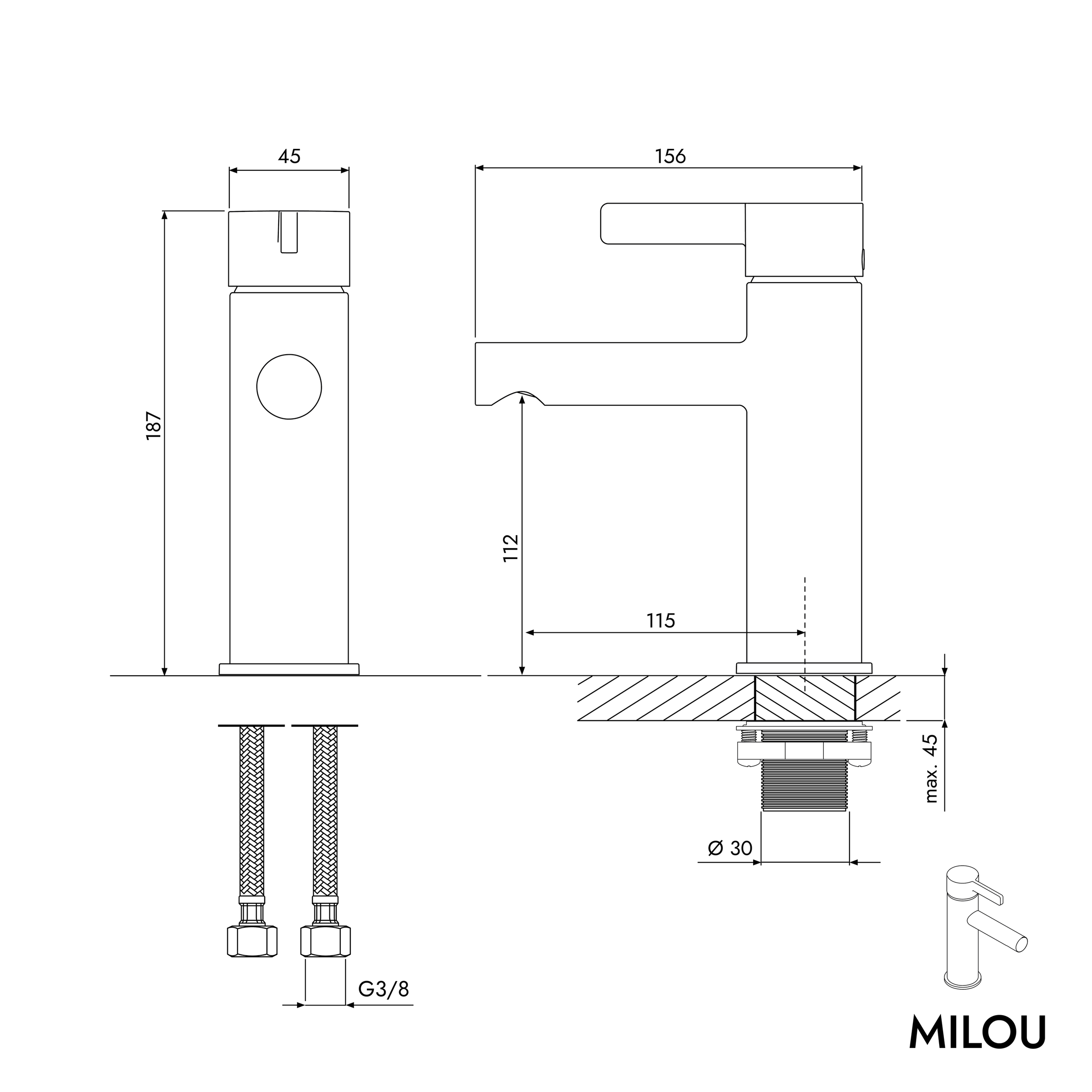 Rubinetto per lavabo MILOU M