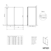 Cabina doccia Walk-In NT101 Porta scorrevole Nero opaco - Vetro Nano Grey 8mm - larghezza selezionabile