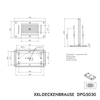 Soffione a incasso, soffione con installazione a soffitto XXLDPG5030 