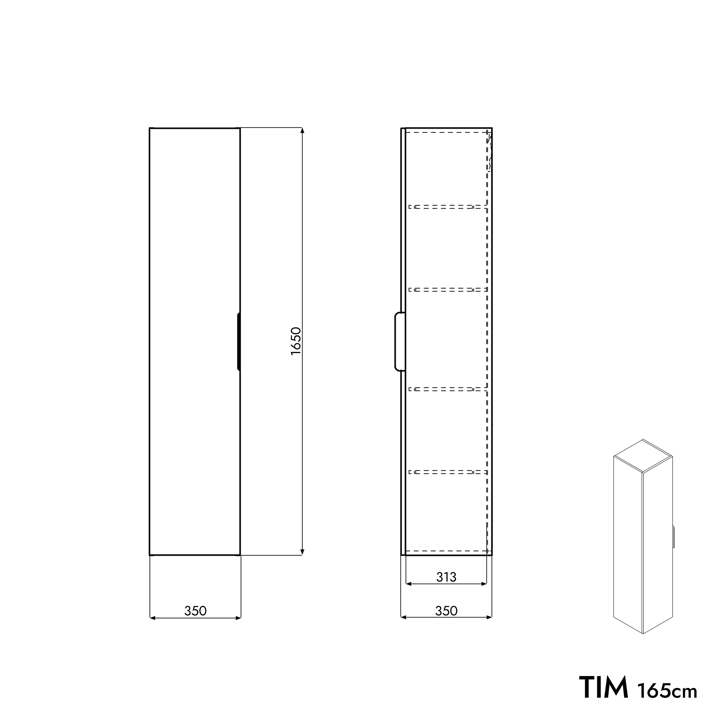 Set di mobili da bagno TIM 100 cm con lavabo